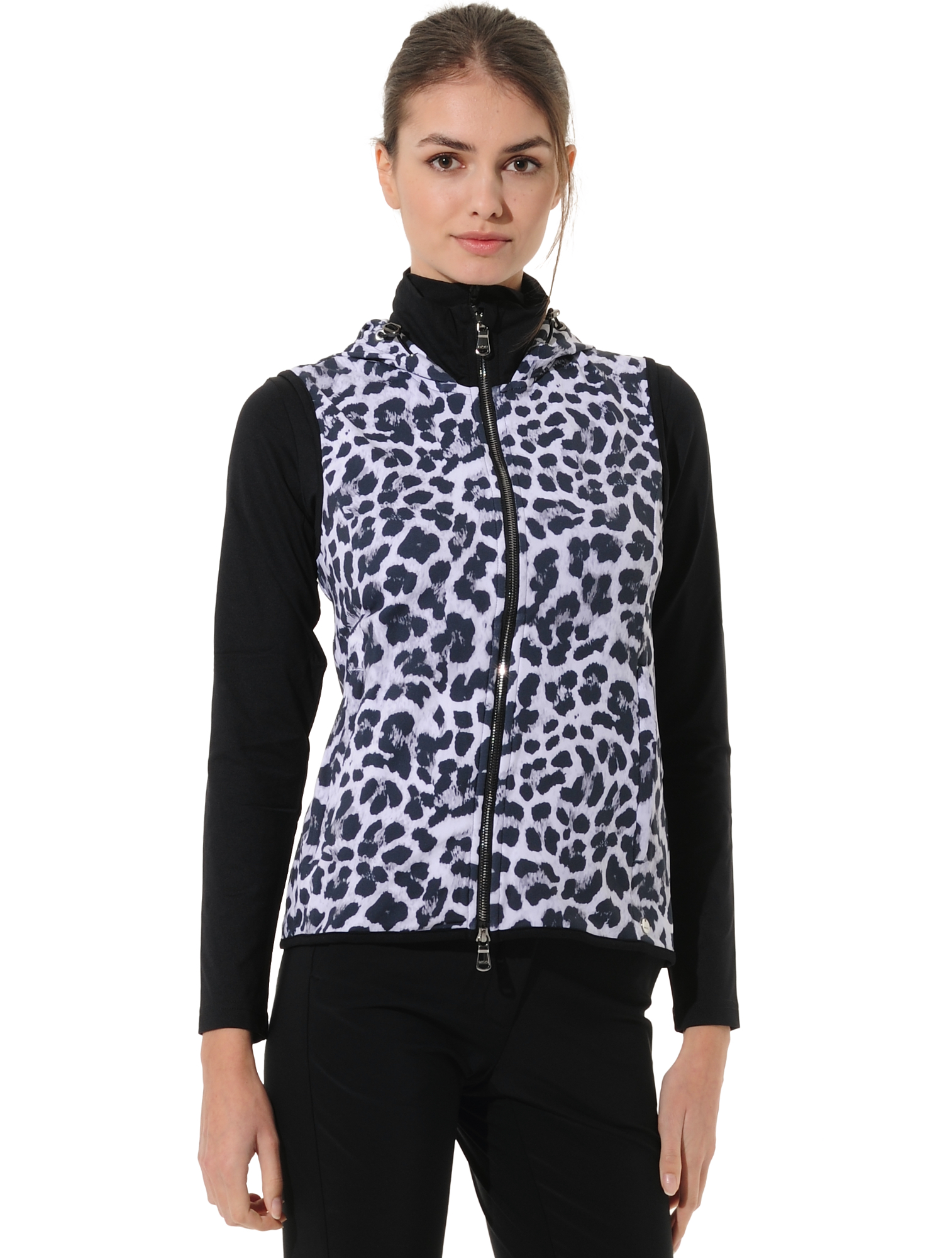 Leopard Print Weste grey