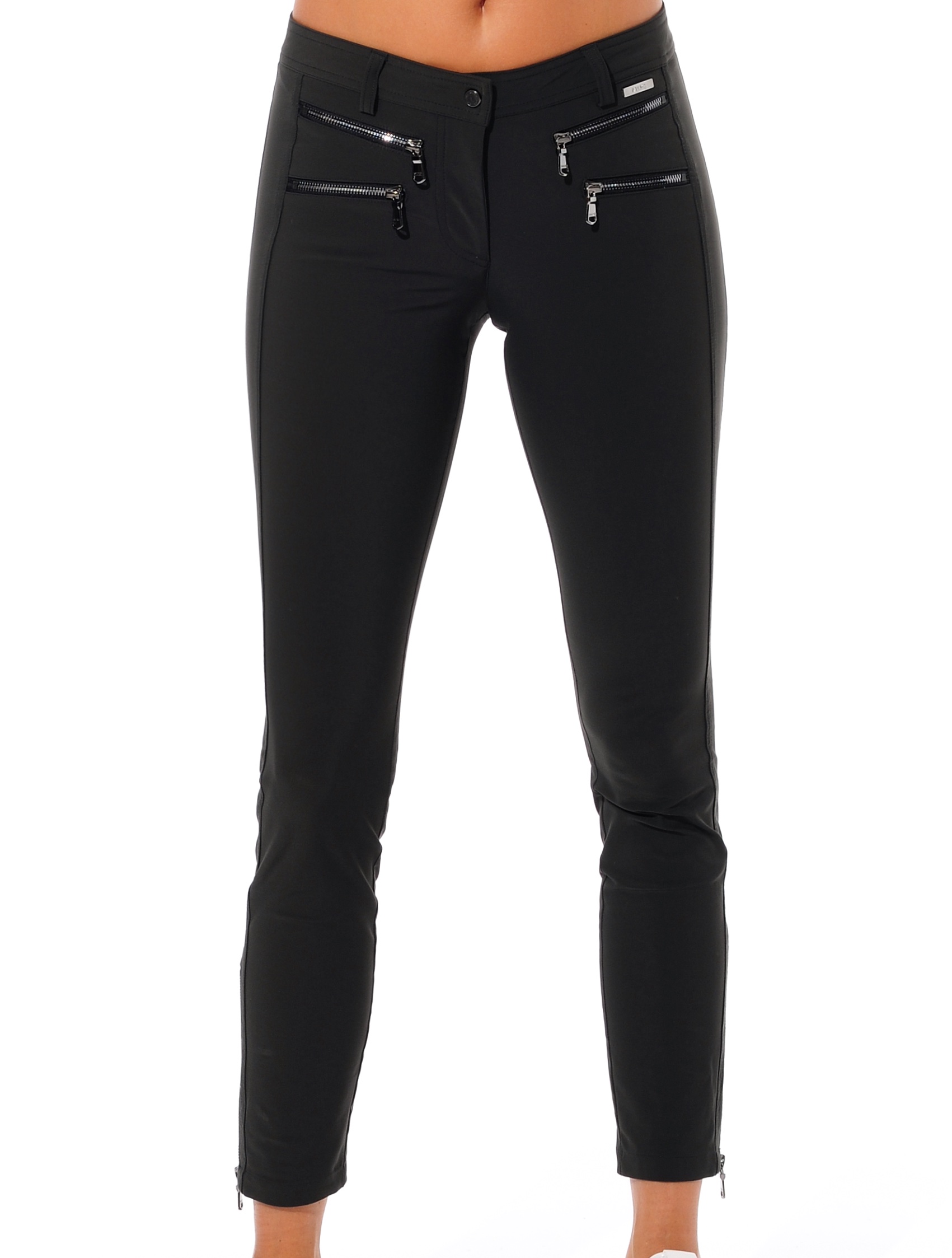 4way stretch double zip ankle pants lava 