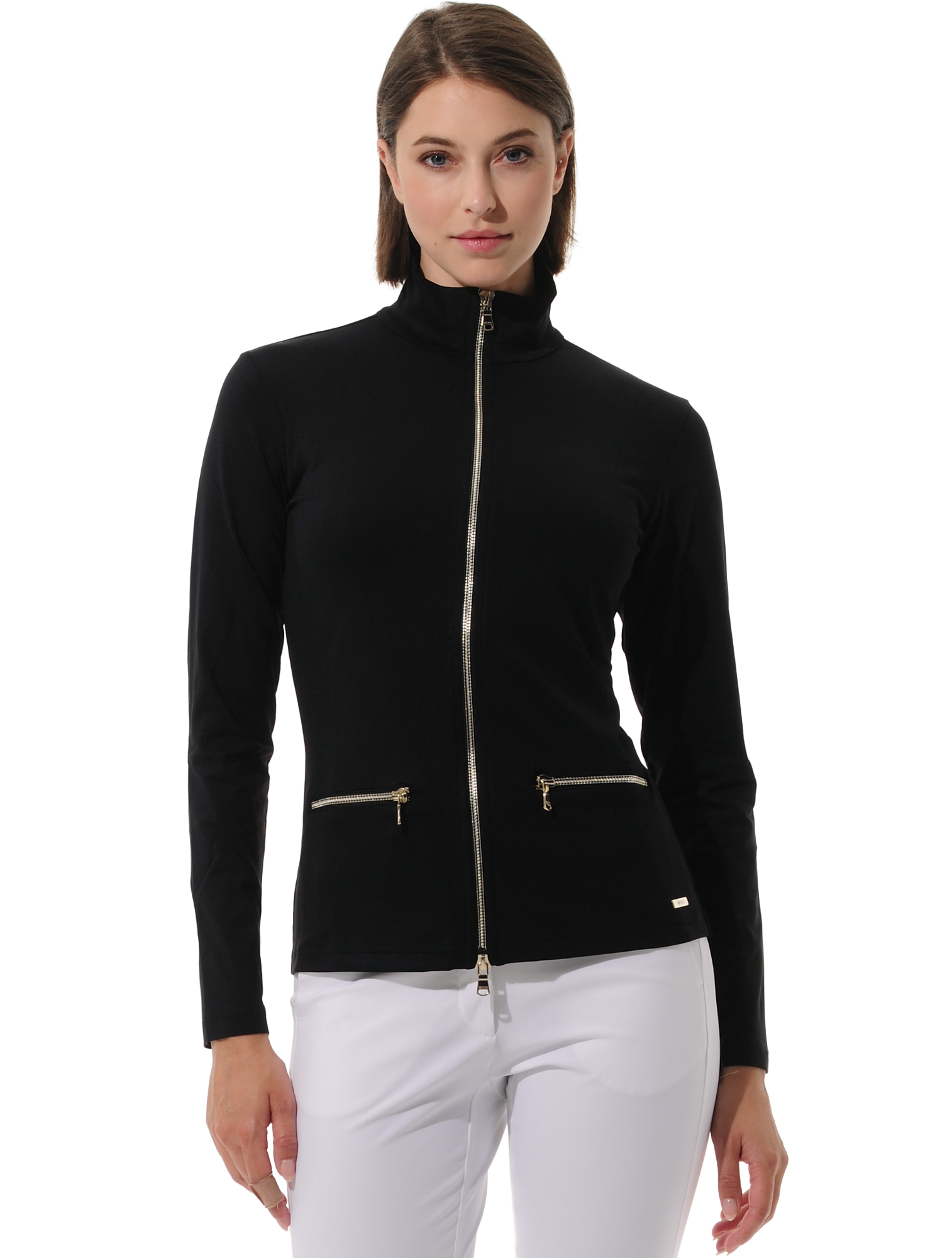 Jersey full zip midlayer black 