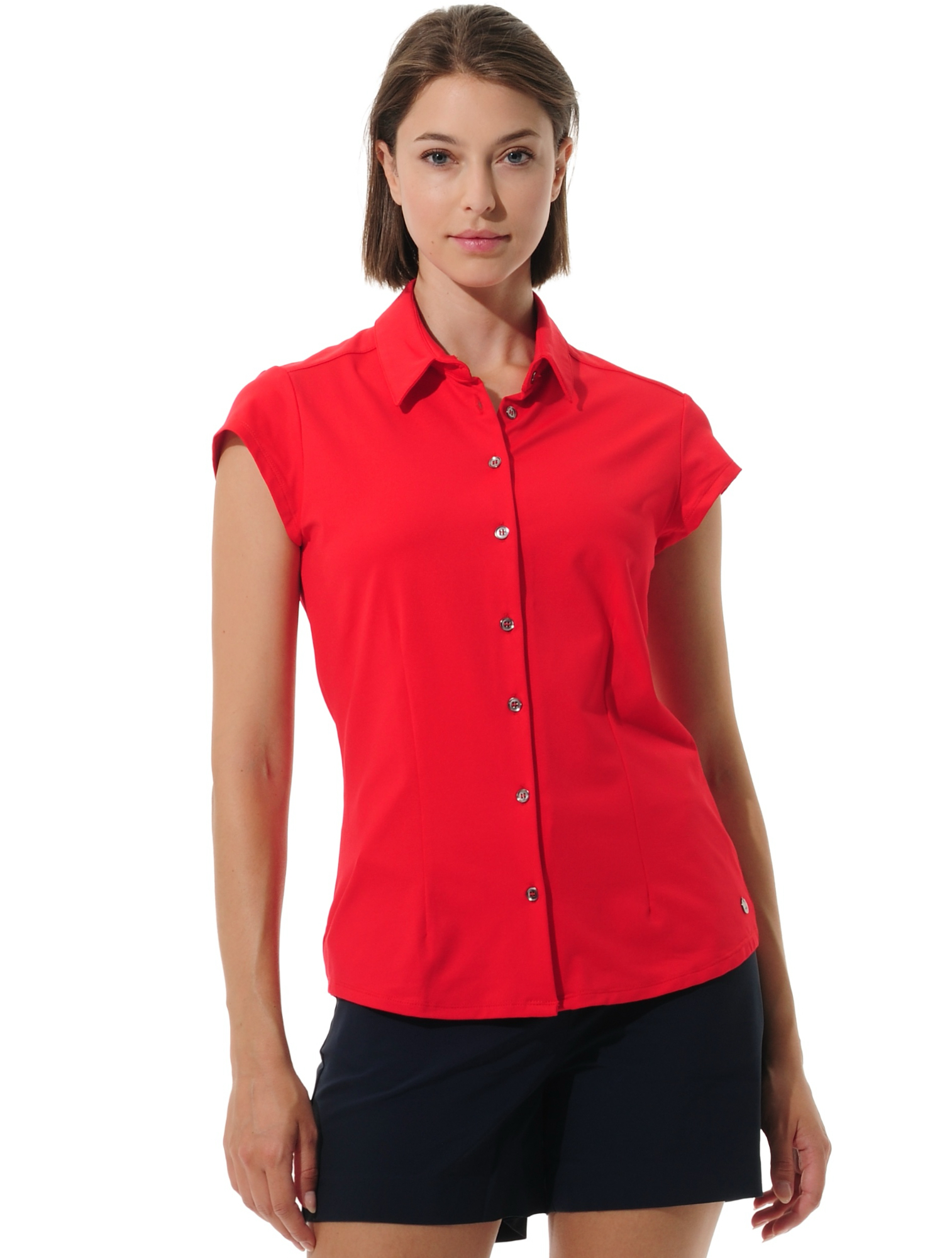 Jersey golf polo shirt red