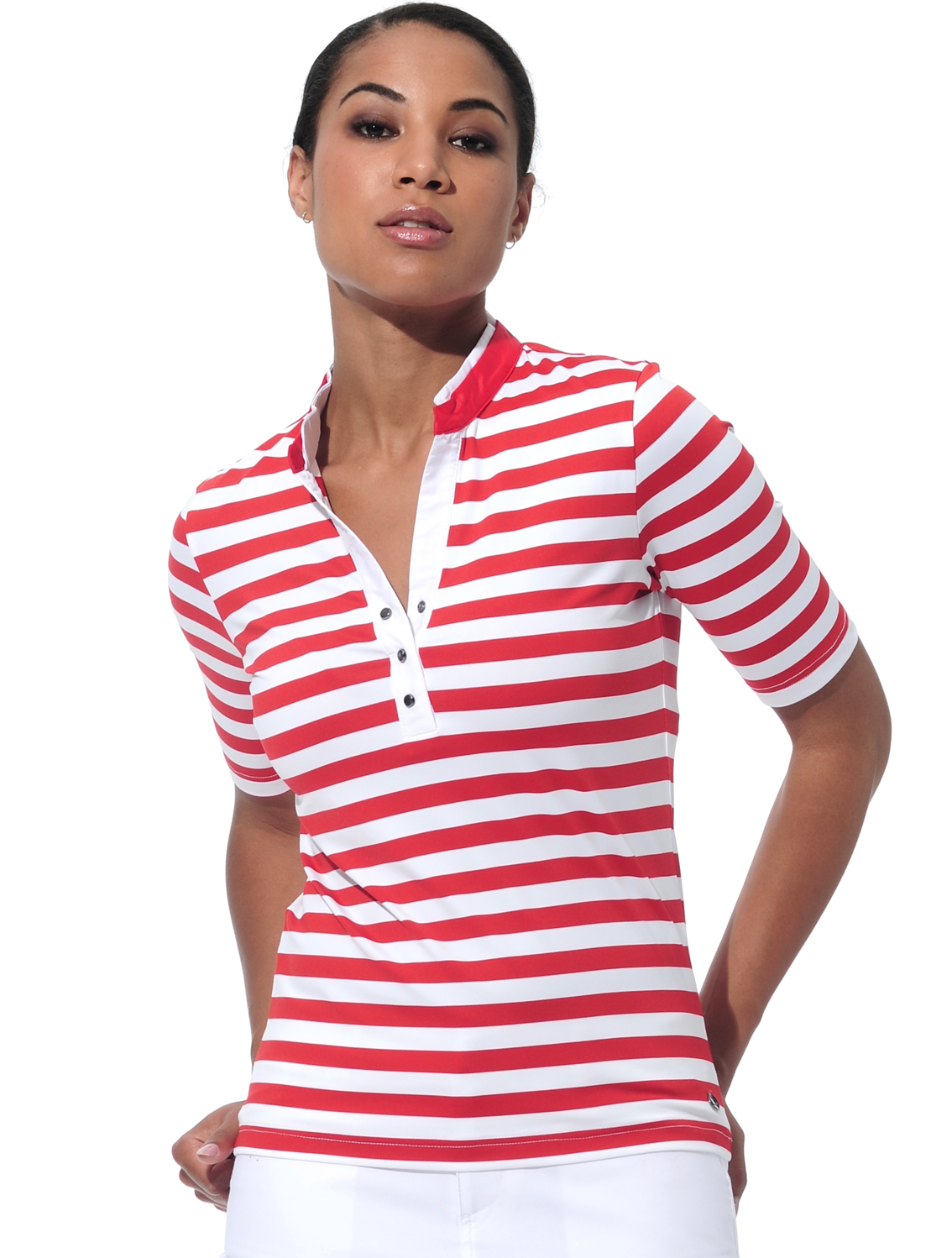 stripe polo shirt red 