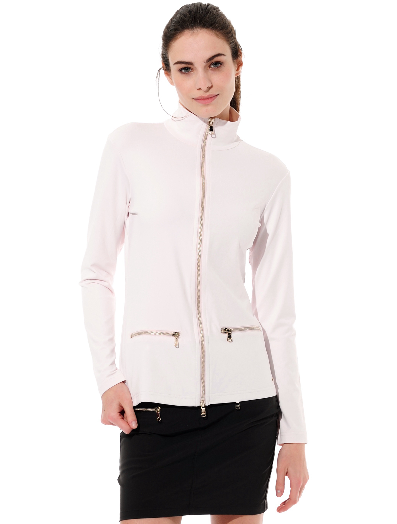 Jersey Full Zip Midlayer nude