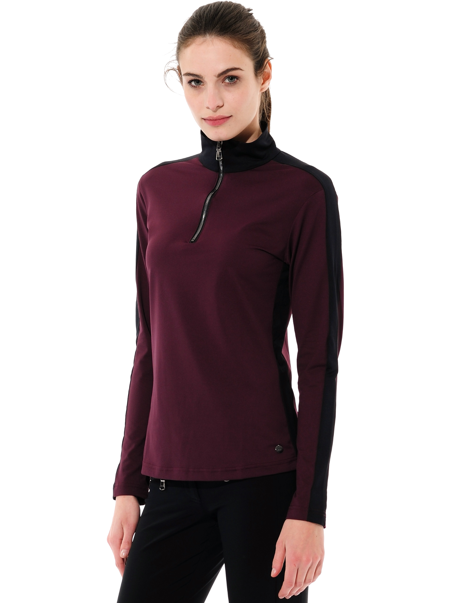 Meryl Zip Longsleeve burgundy/black