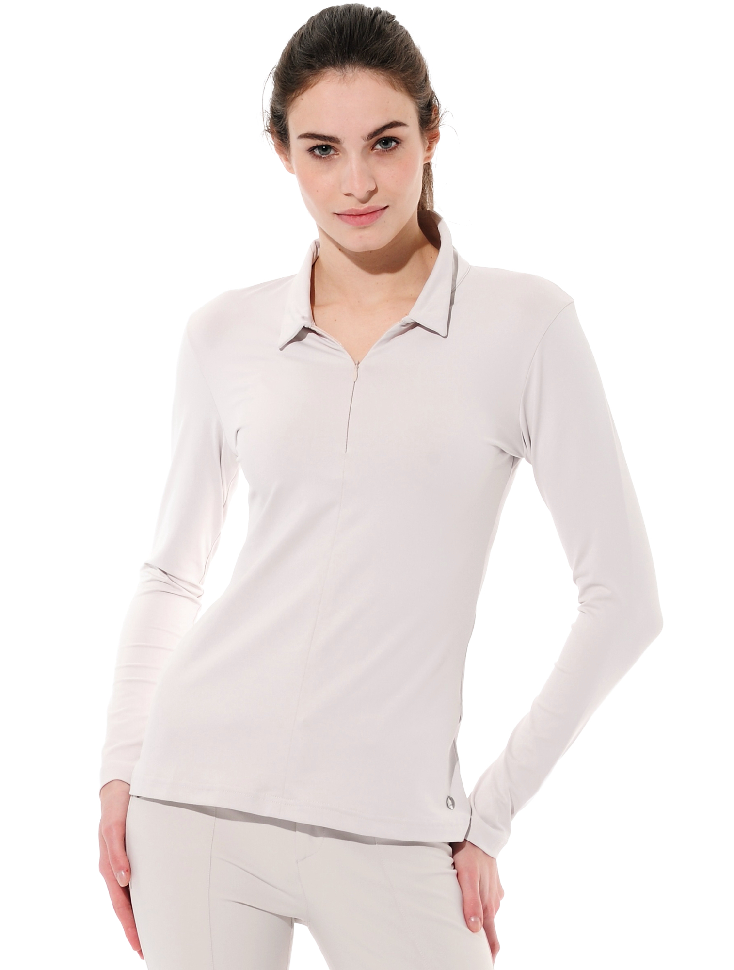 Meryl zip polo shirt linen 