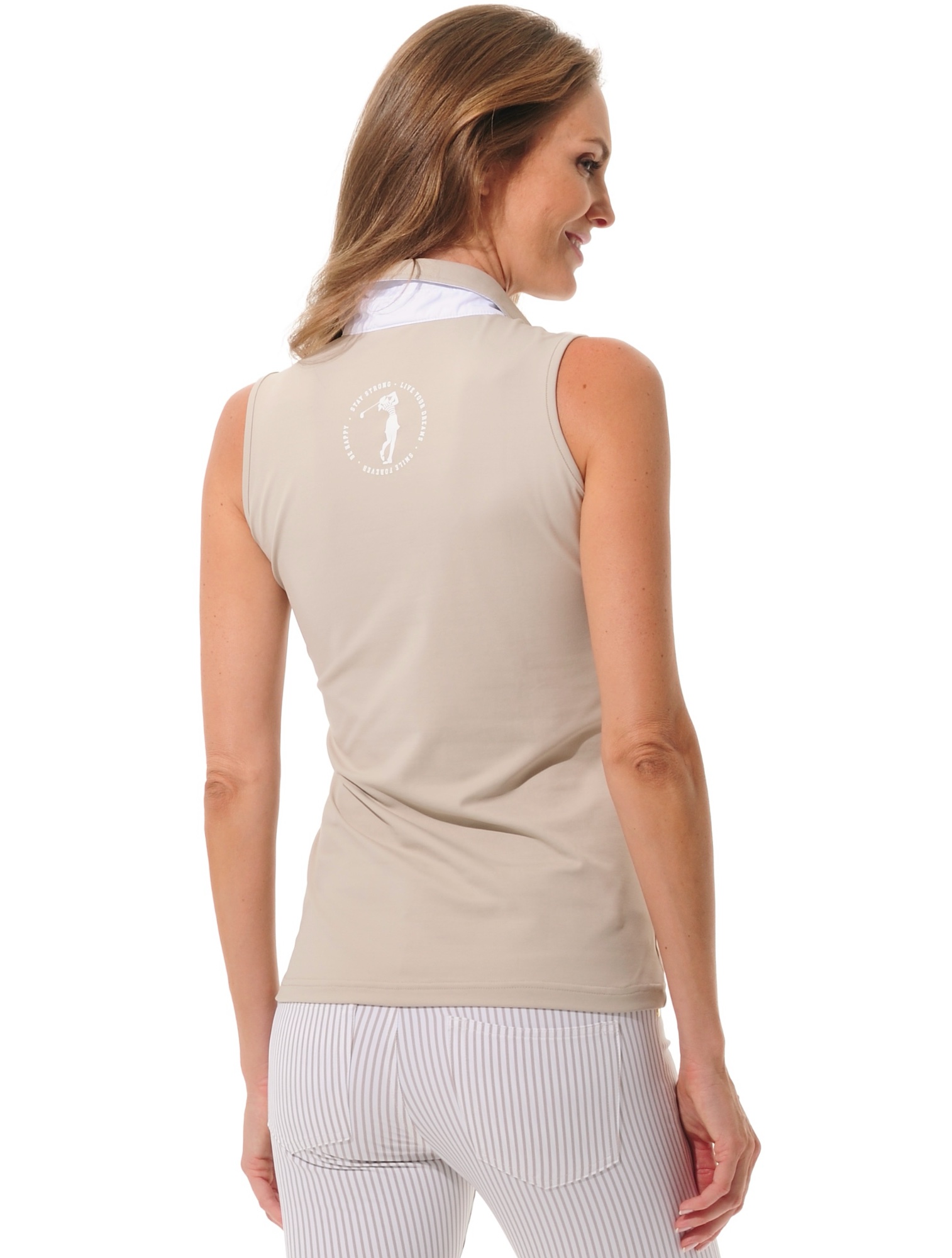 Jersey golf polo shirt light taupe 