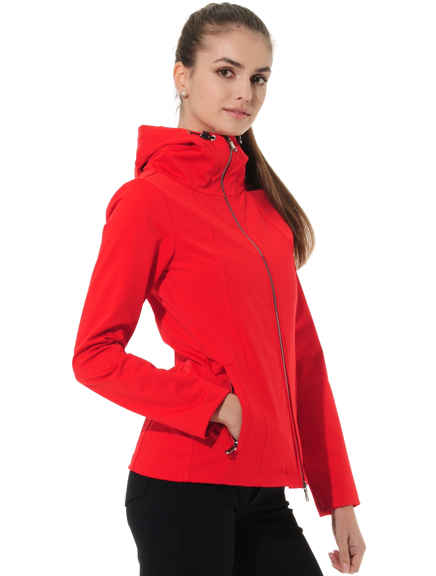 Hardshell full zip hoodie red