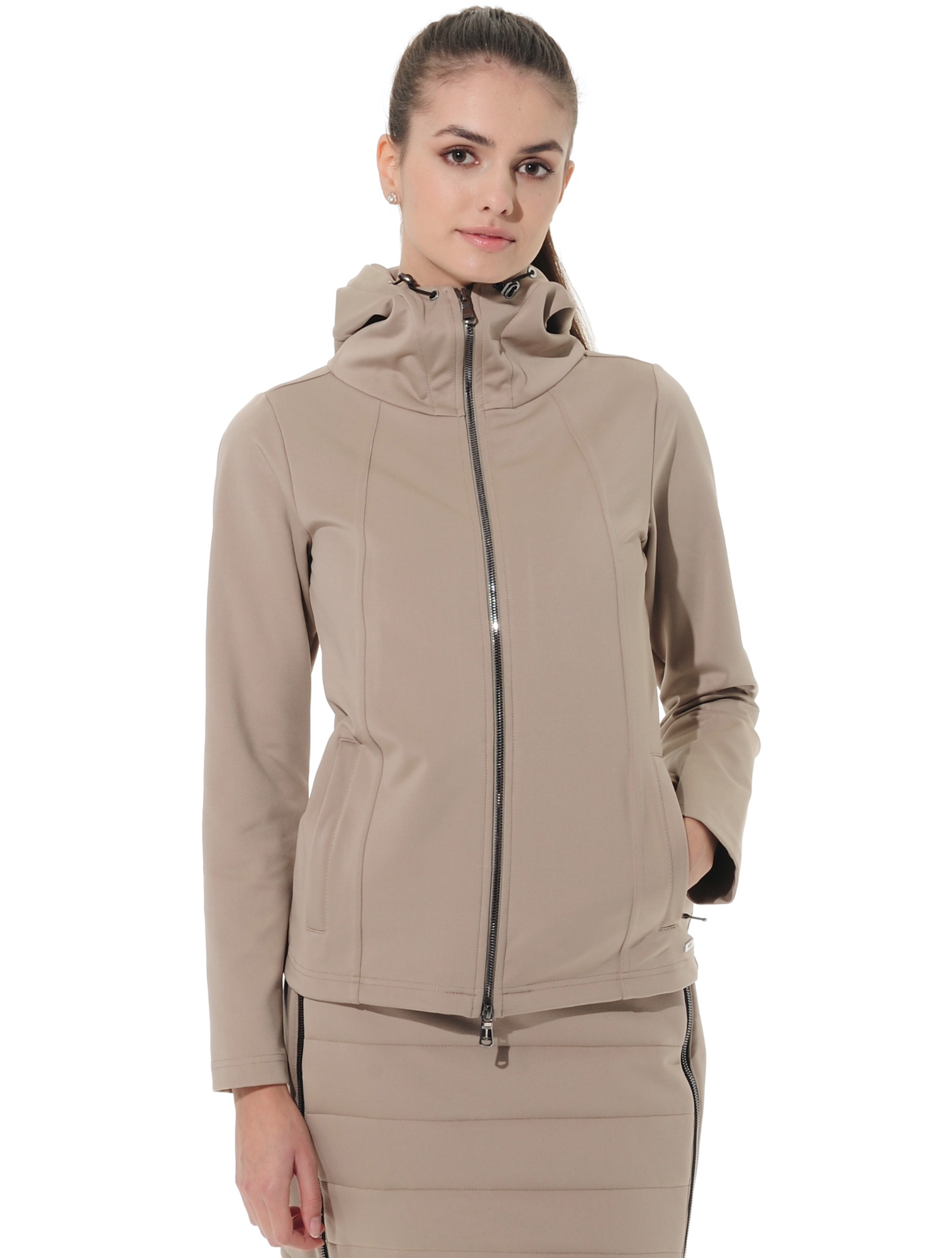 Hardshell Full Zip Hoodie taupe