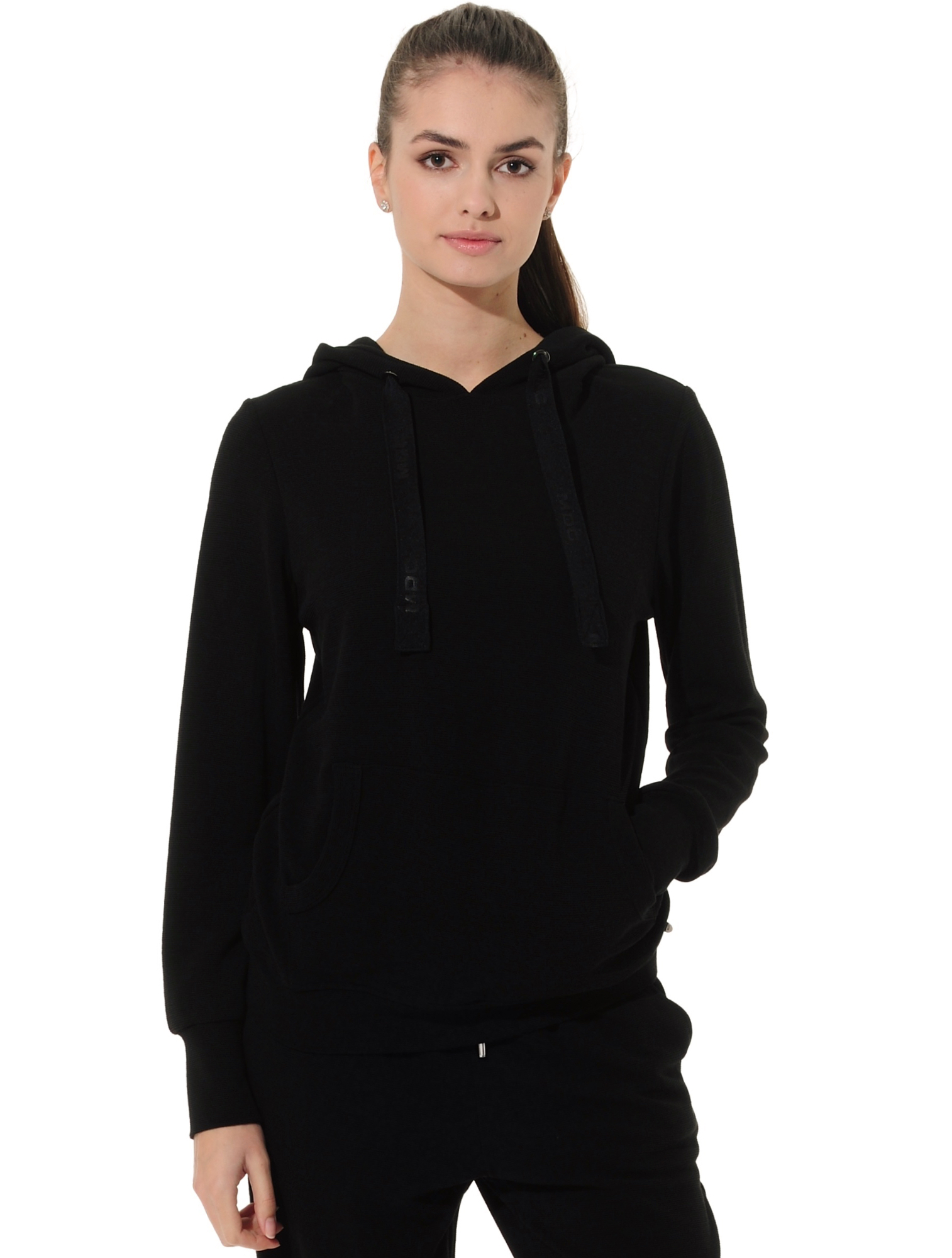 Towelling hoodie black