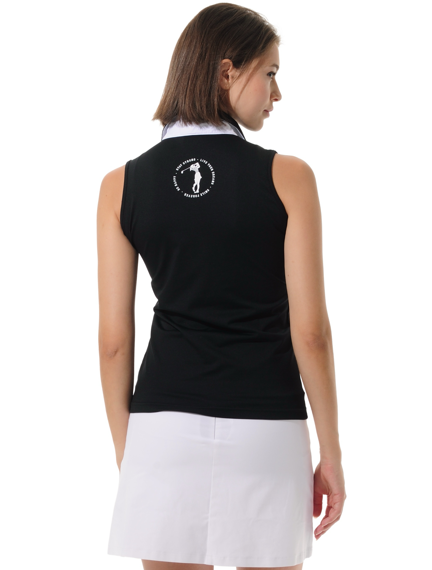 Jersey golf polo shirt black/white 