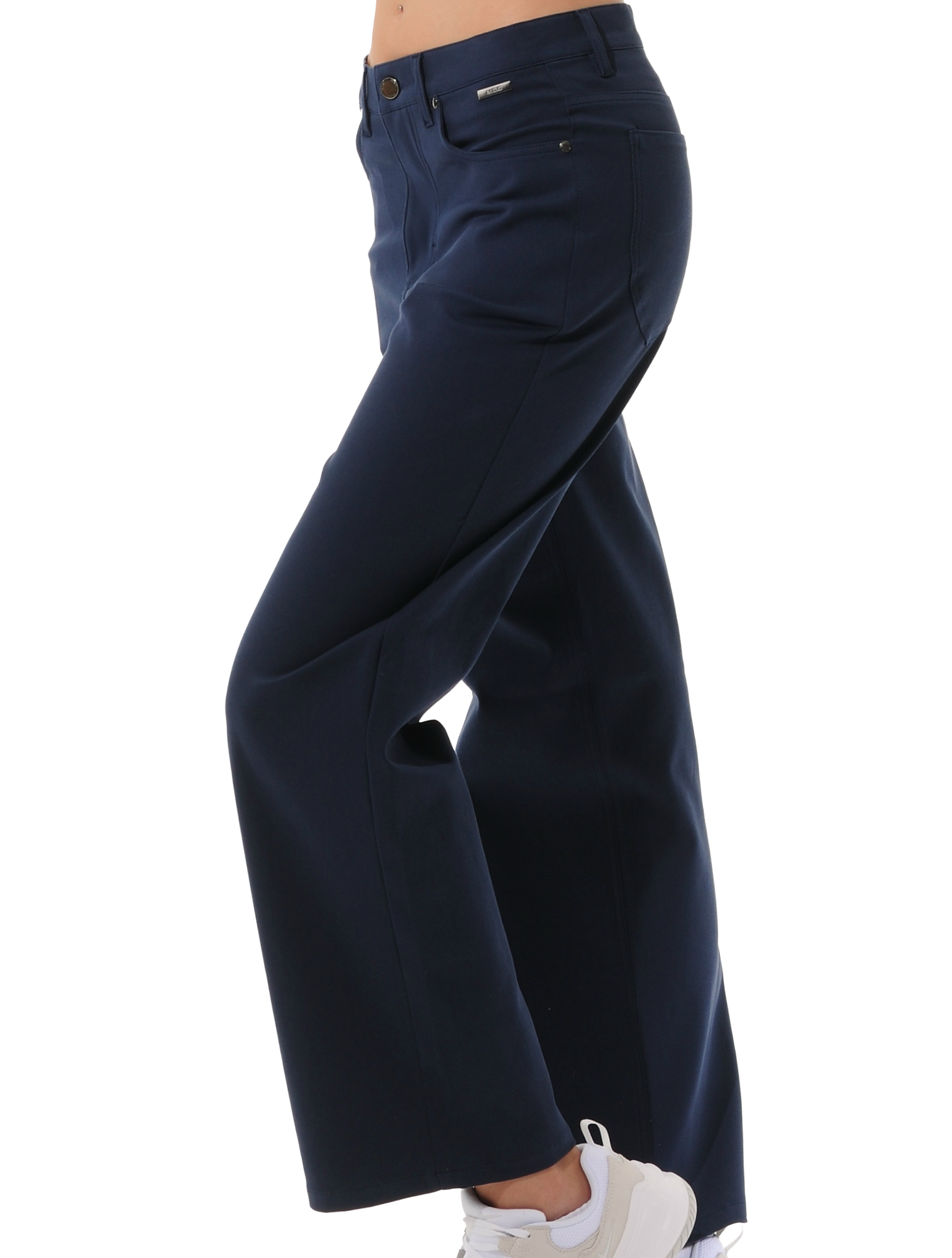 Denim Stretch Wide Leg Pants navy