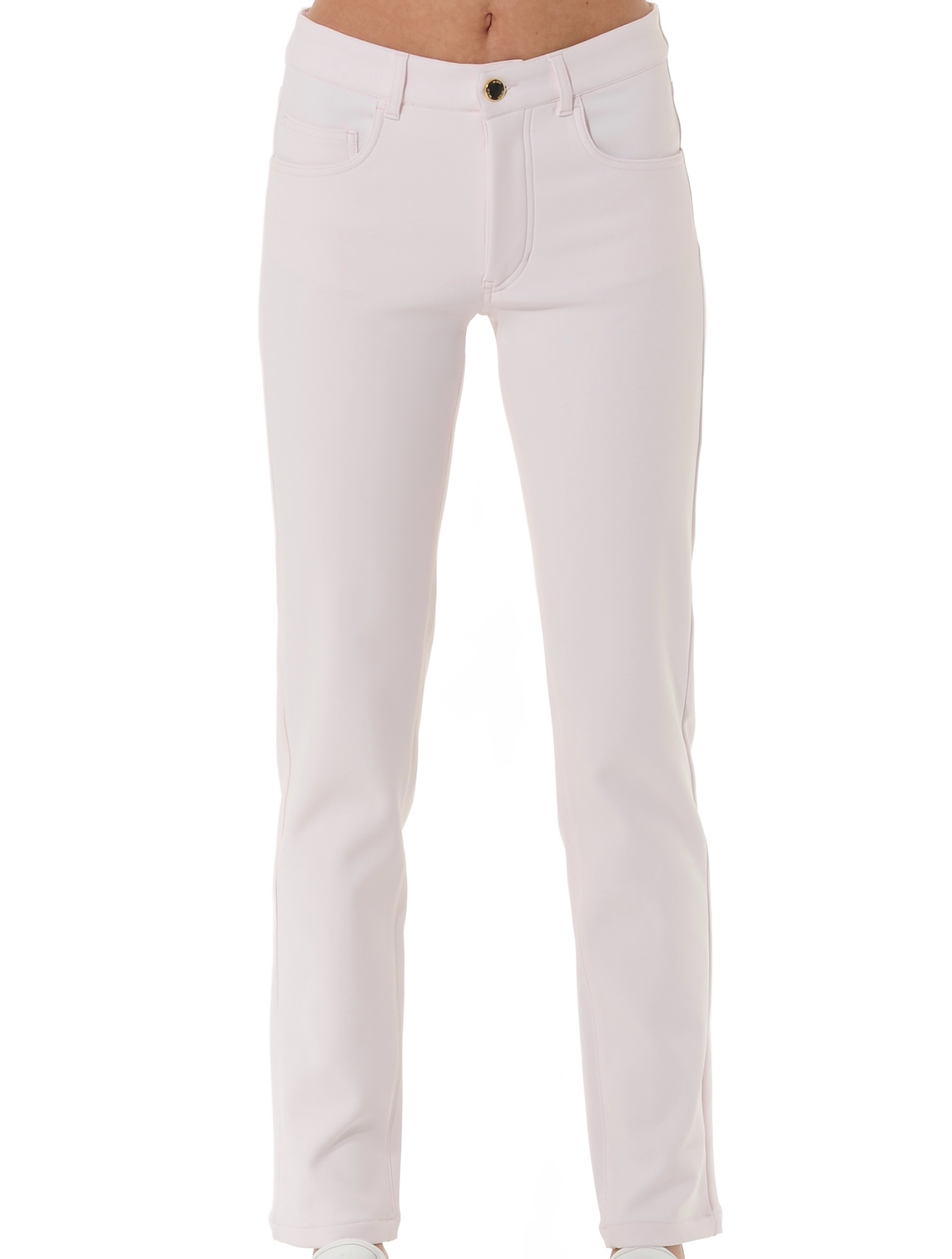 Thermo straight cut pants nude