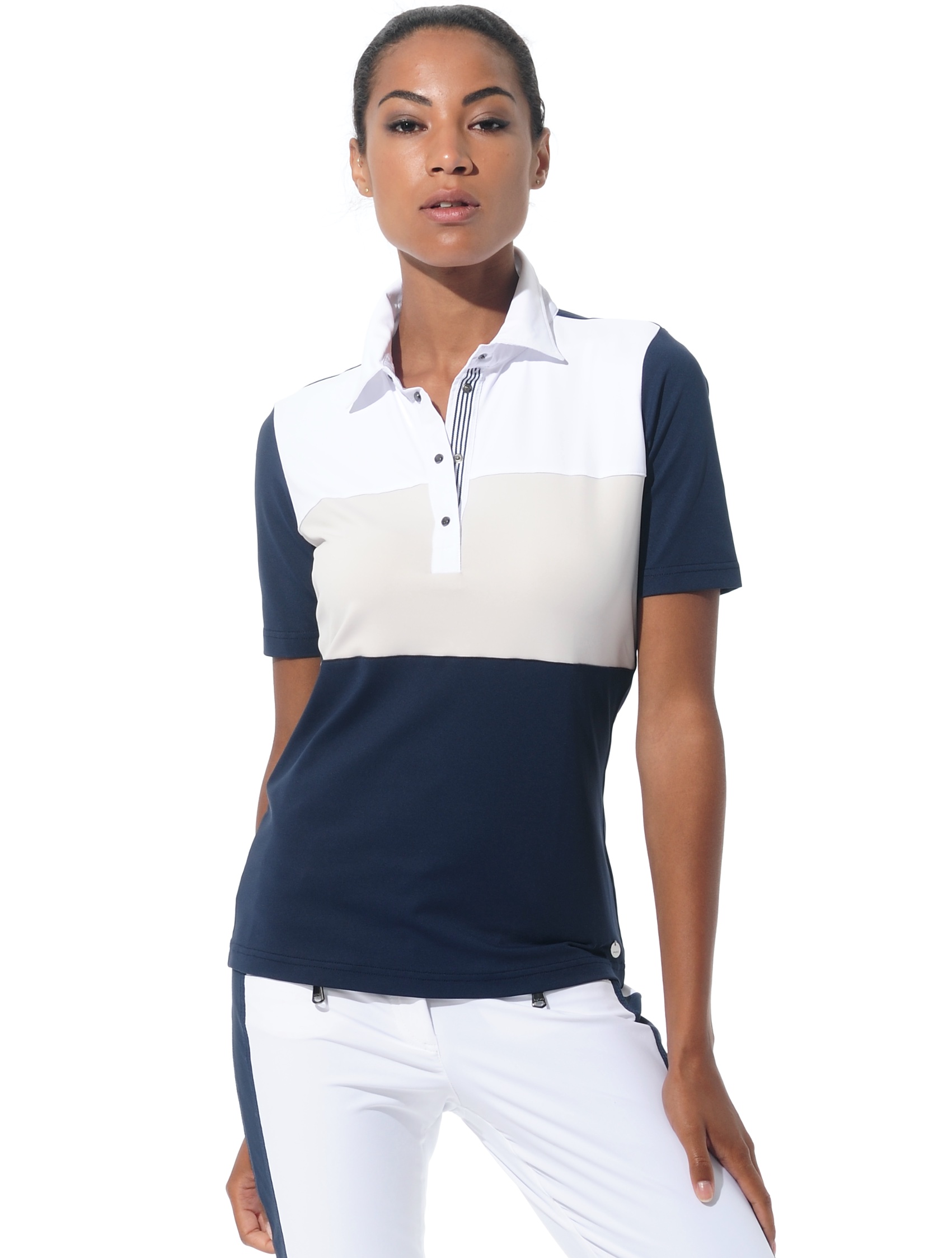 Meryl polo shirt navy/linen 