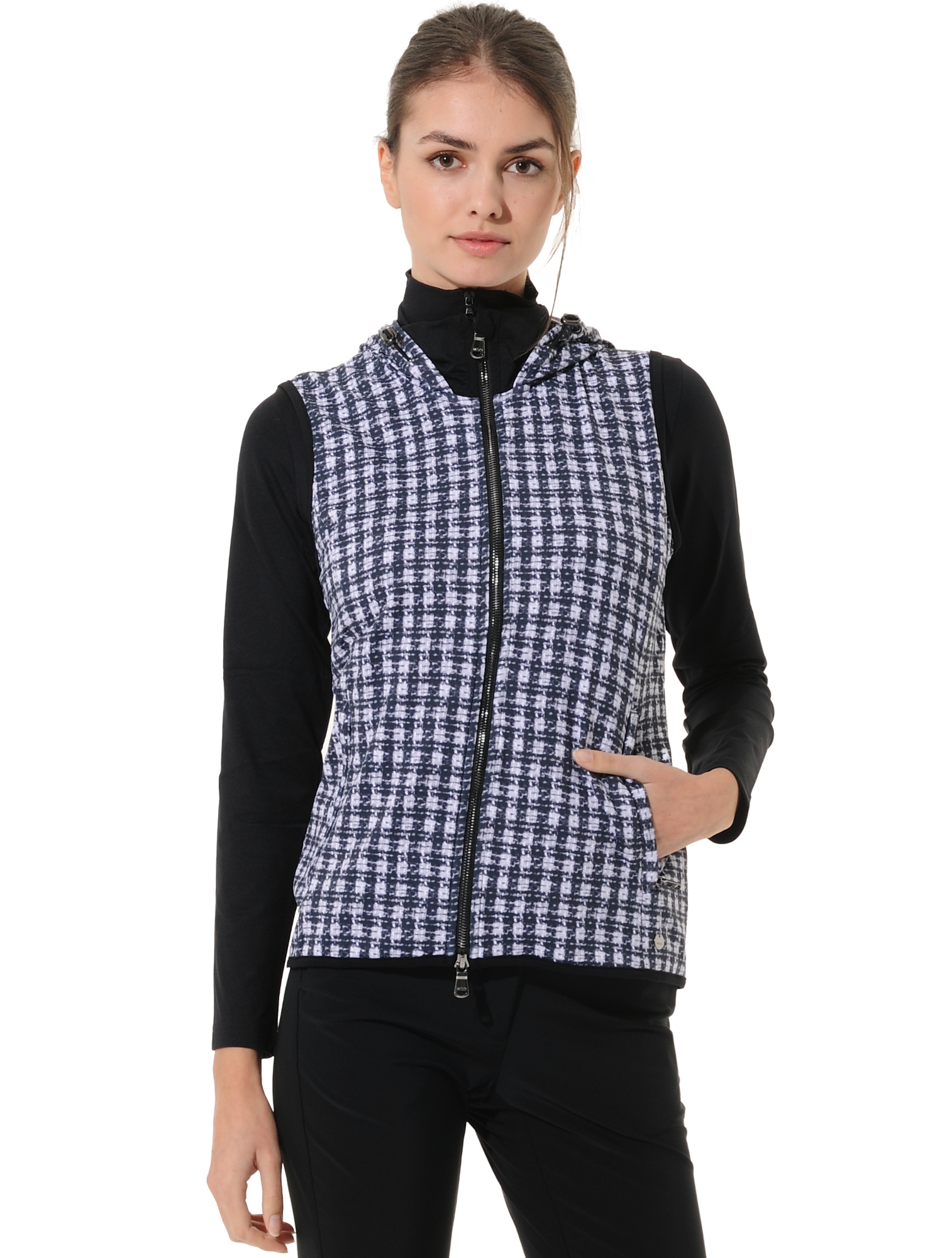 Bouclé print vest grey