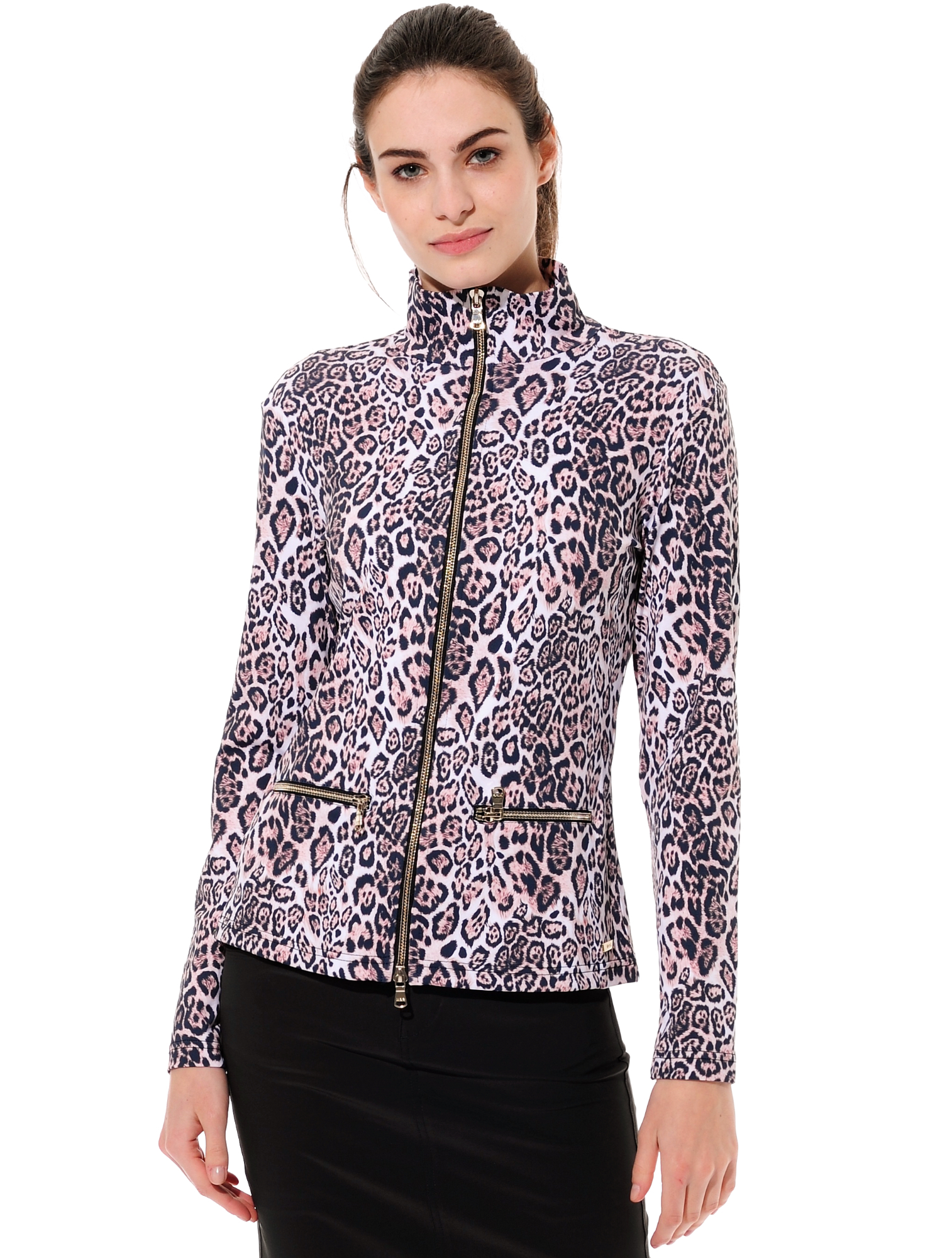 Leo print jacket nude 