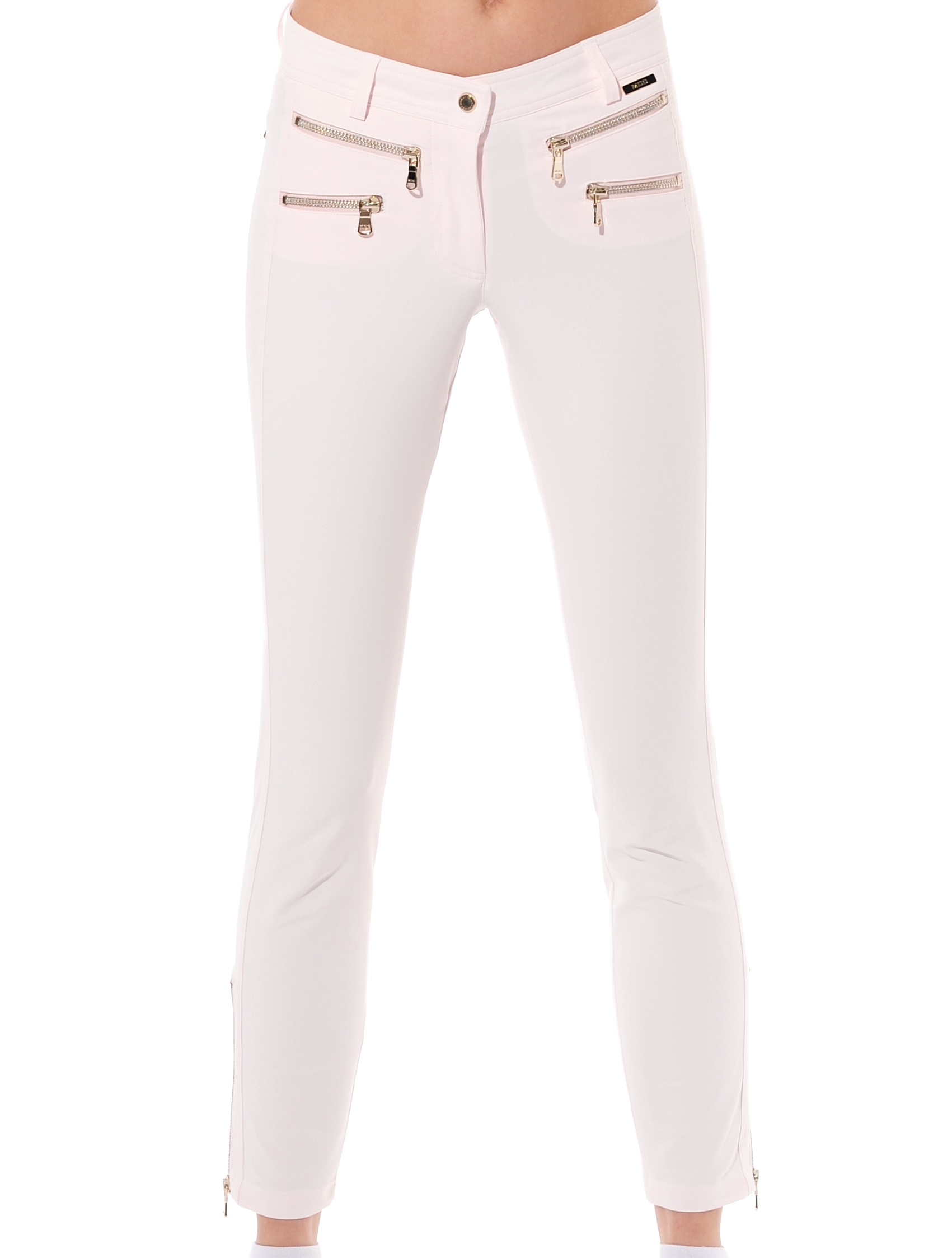 4way stretch double zip ankle pants nude 