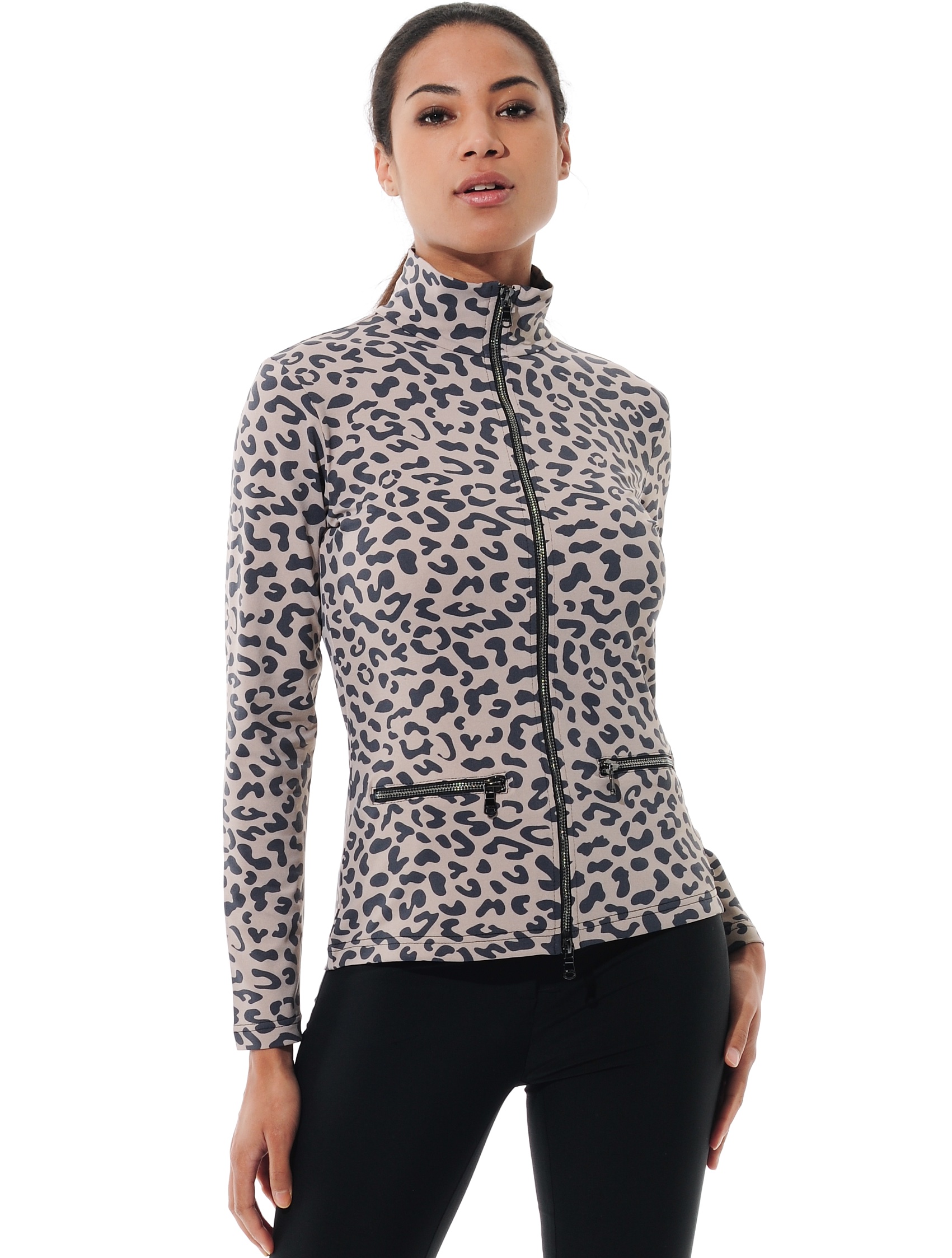 Jaguar print jacket taupe/black 