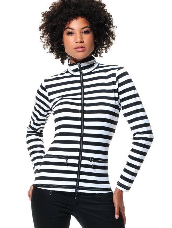 knitted Meryl stripe jacket black/white 