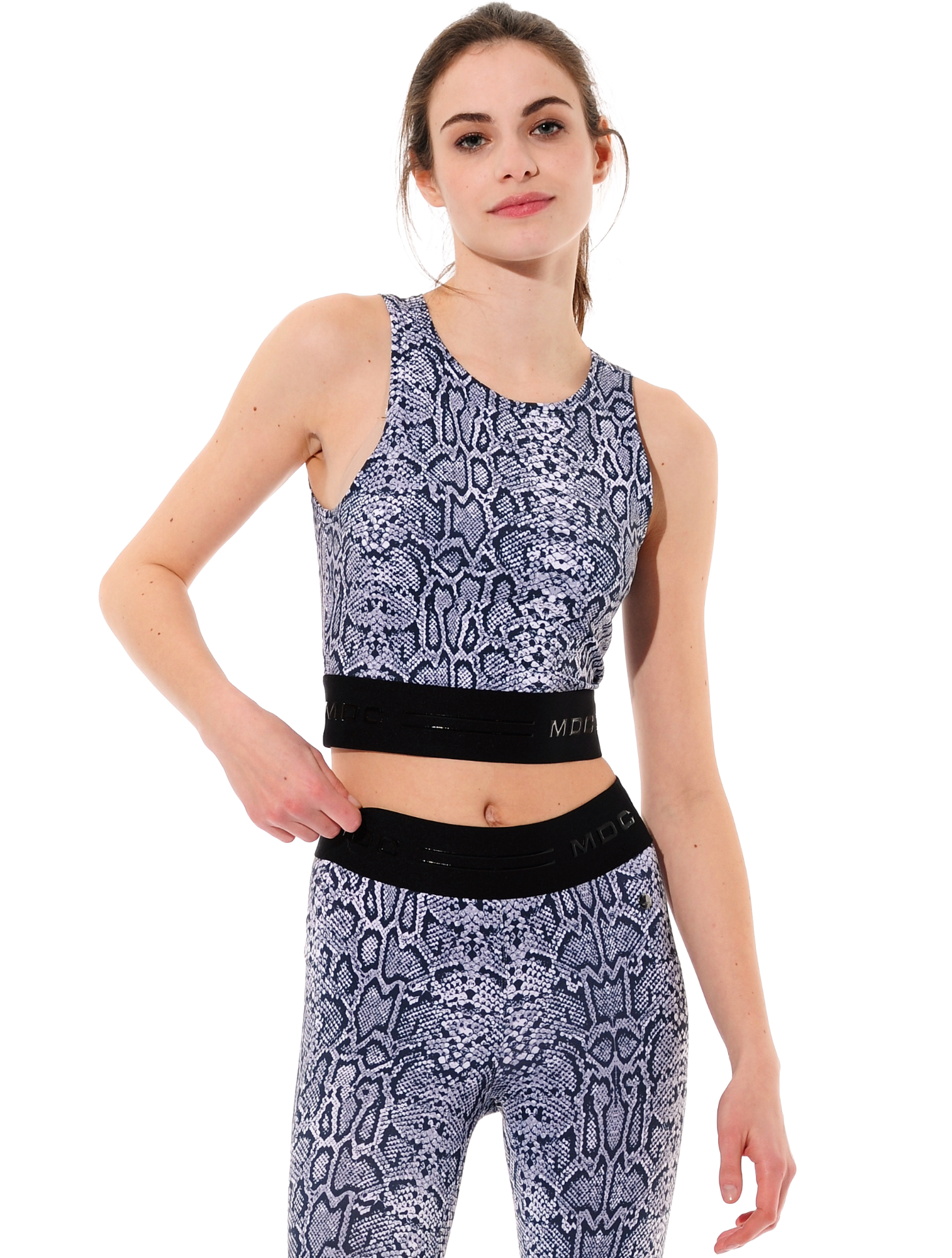 Snake print crop top grey 