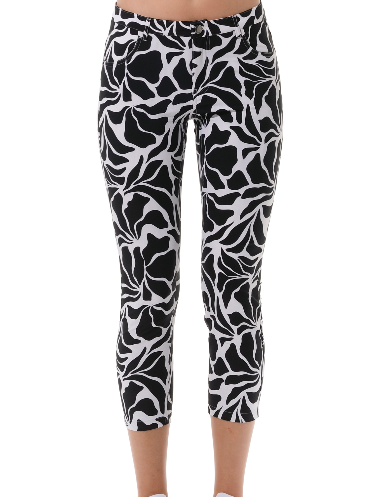 Matisse print cropped 5pockets black/white