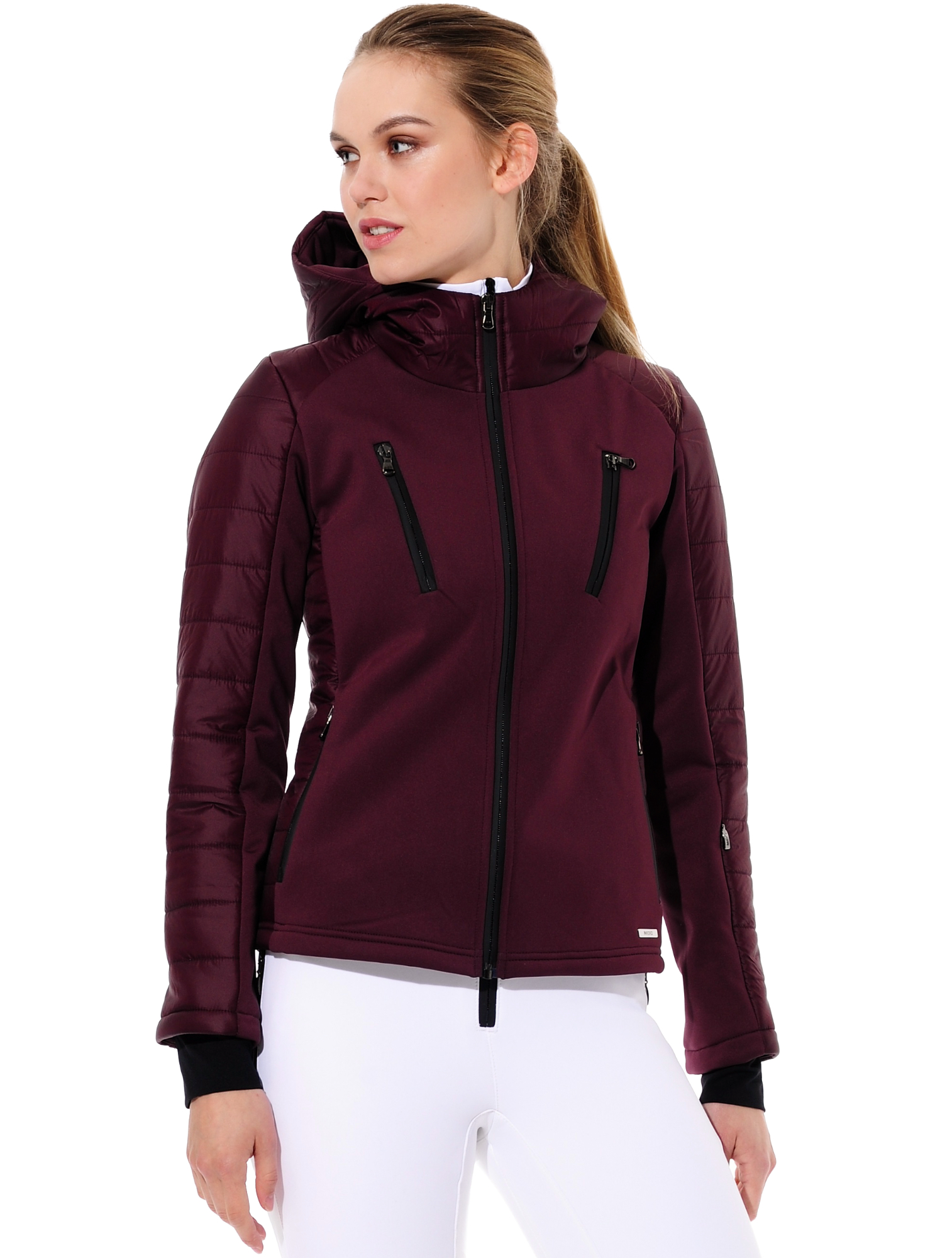 power stretch hybrid jacket burgundy