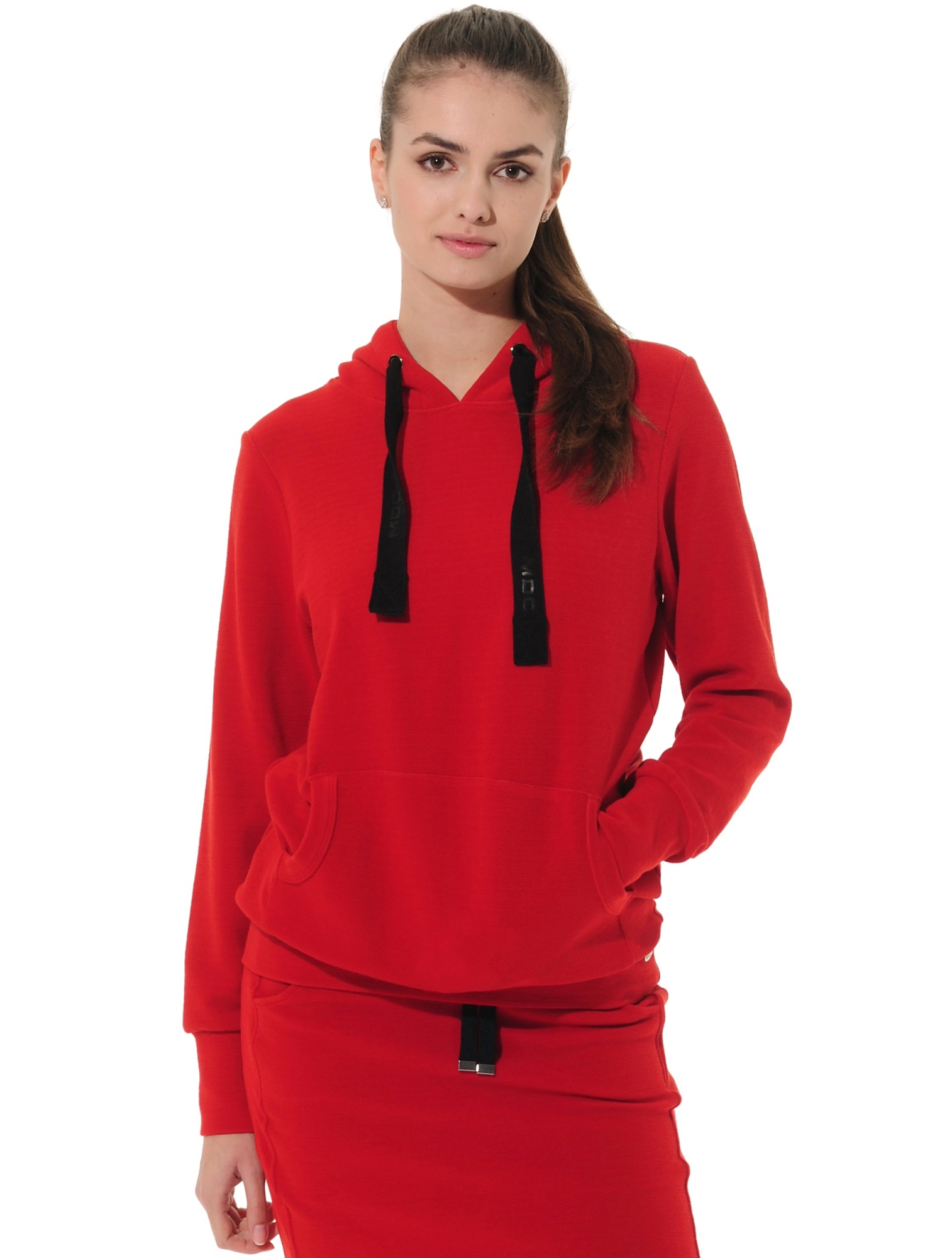 Towelling hoodie red 