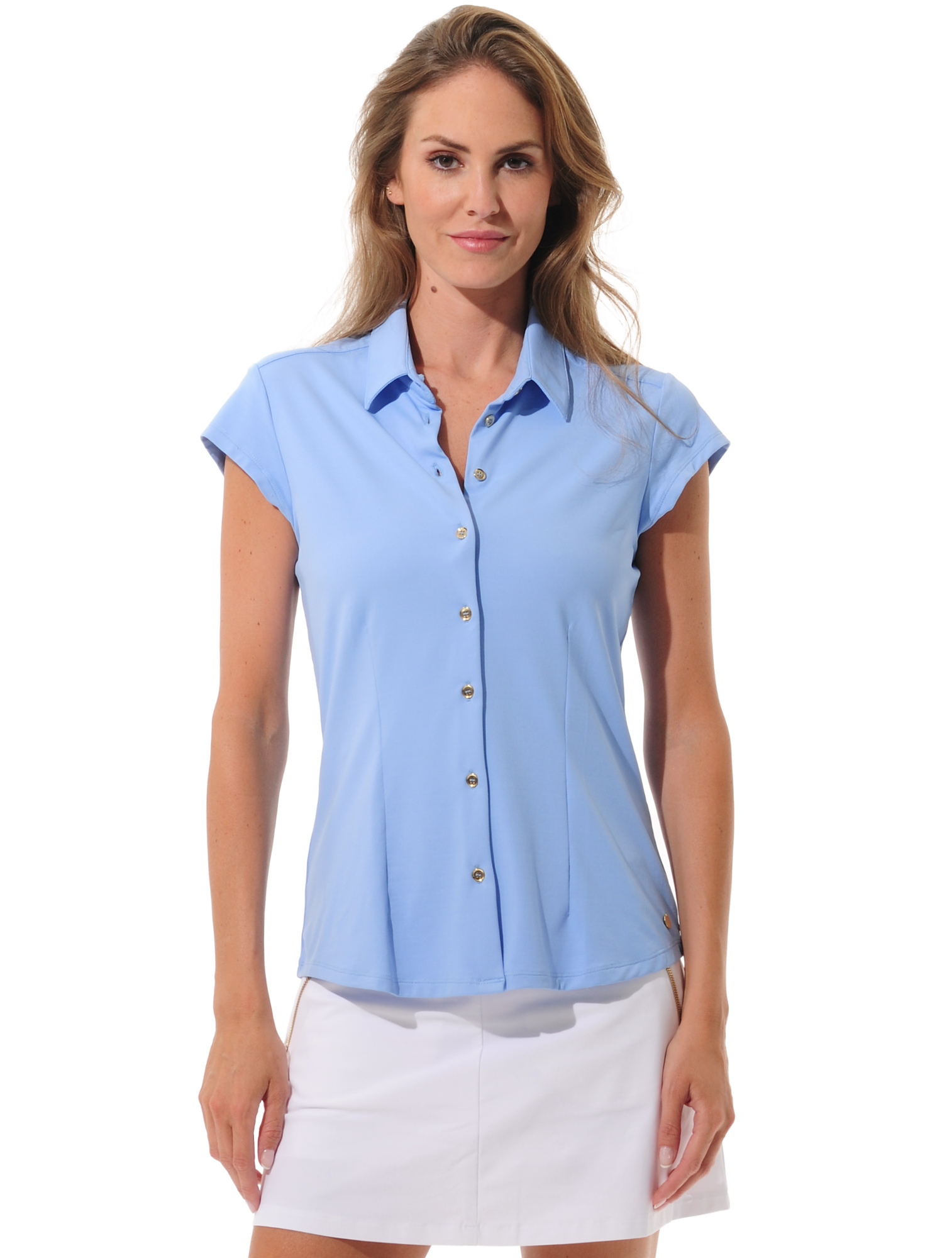 Jersey golf polo shirt baby blue