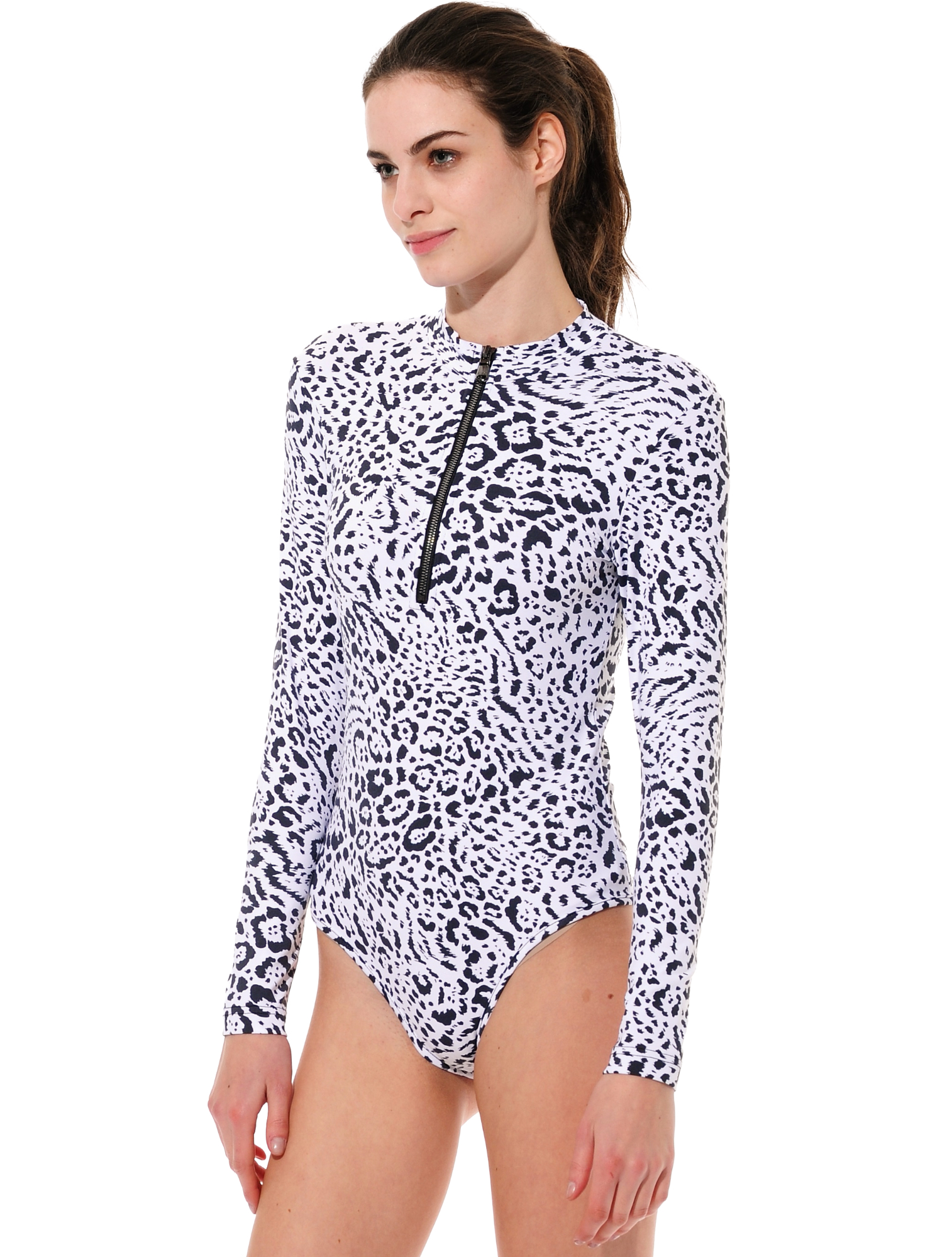 Meryl print zip body black/white 