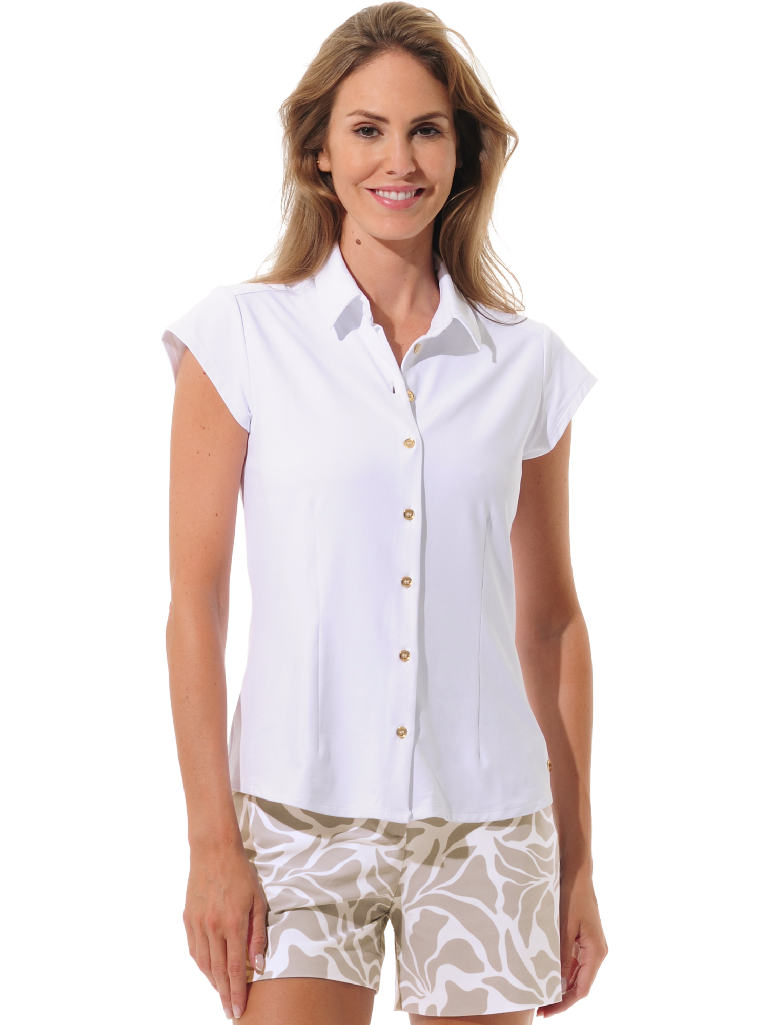 Jersey golf polo shirt white