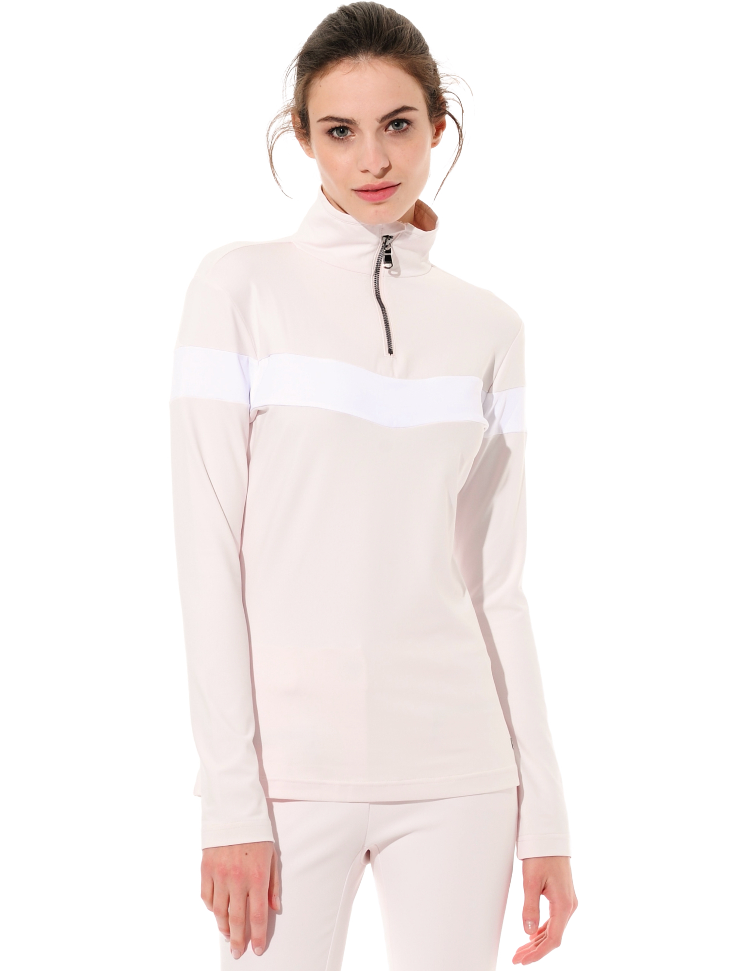 Softex zip longsleeve nude/white 