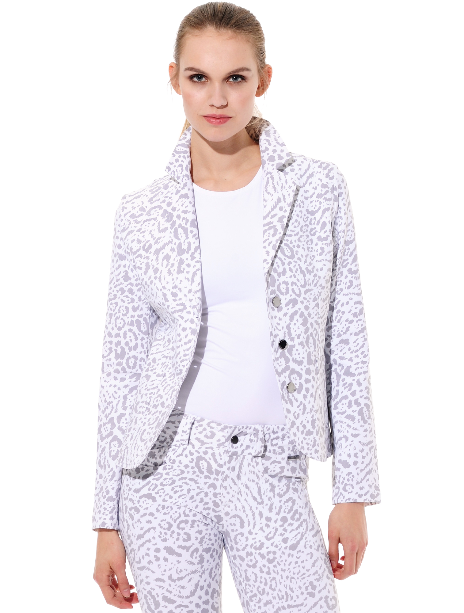 Ocelot print blazer grey 