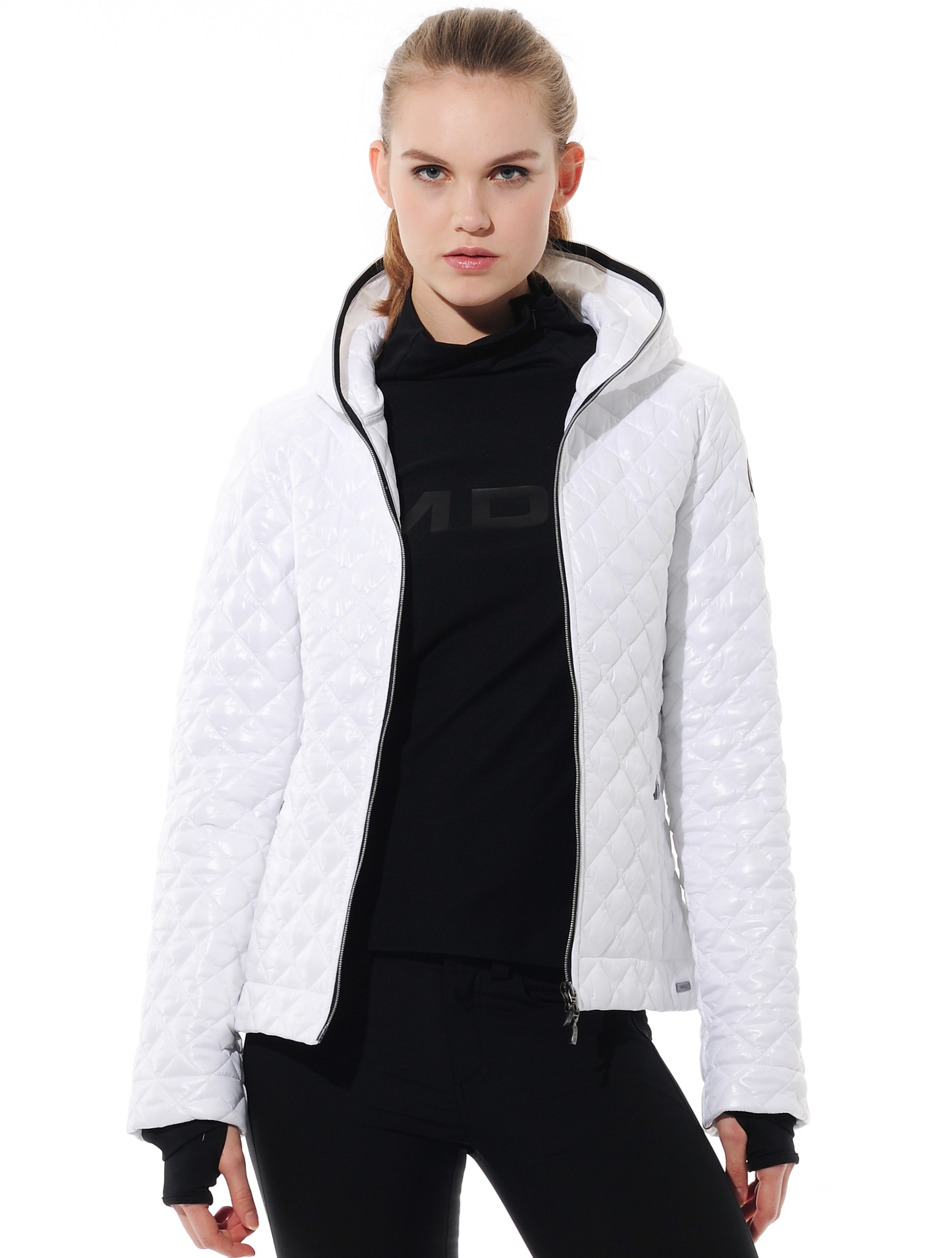 shiny puffer jacket white 