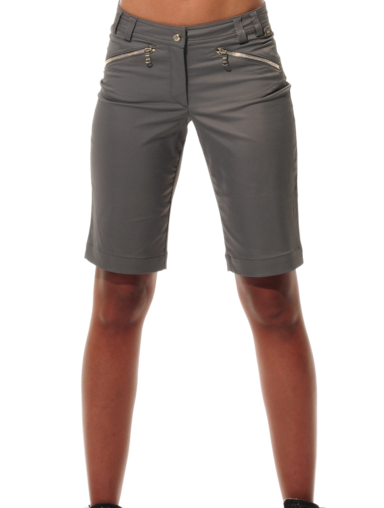 shiny stretch bermuda shorts stone 