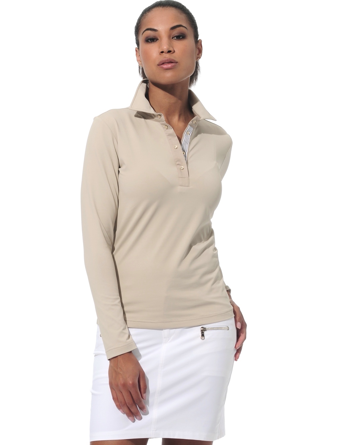 Meryl polo shirt light taupe 