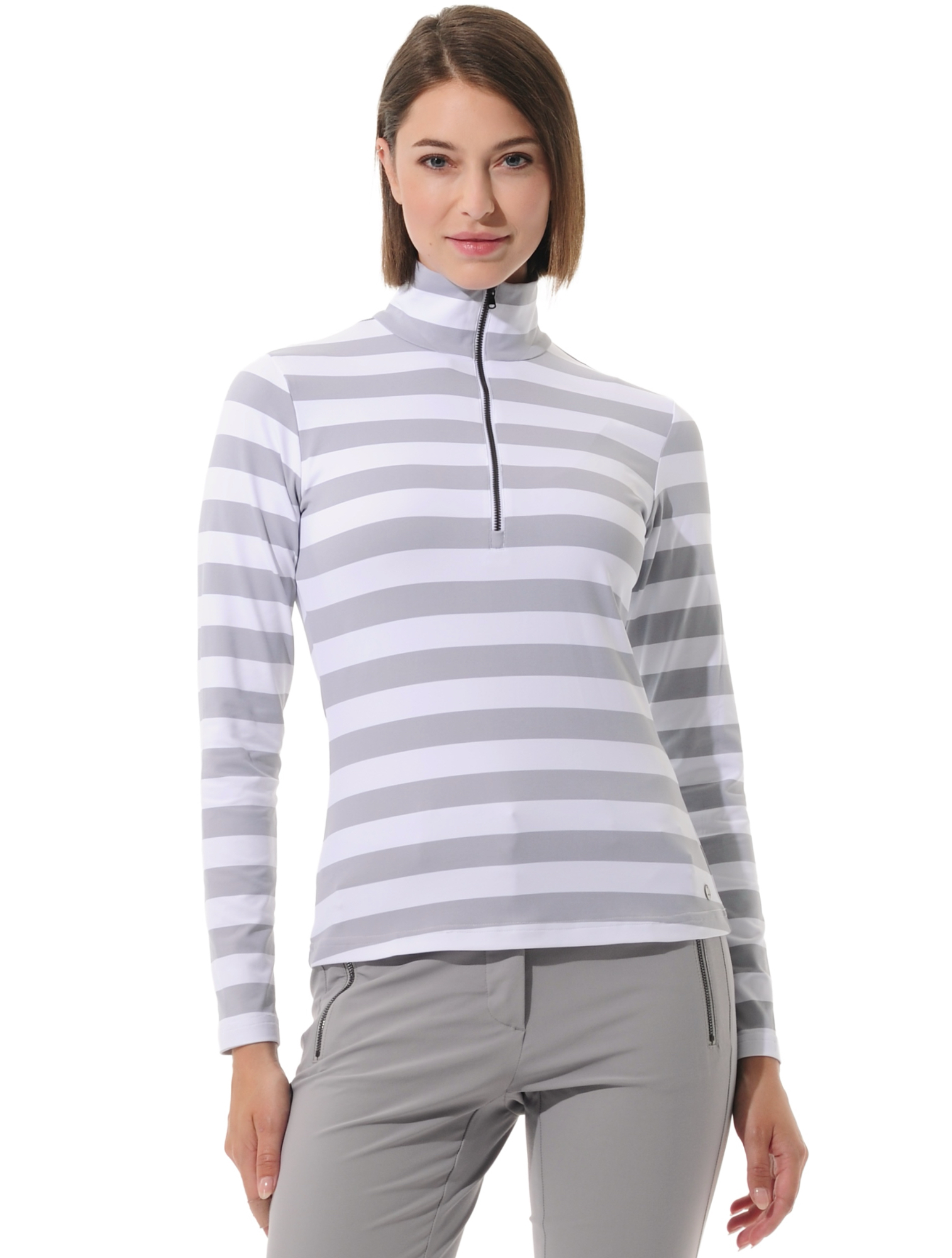 Yachting print zip longsleeve grey