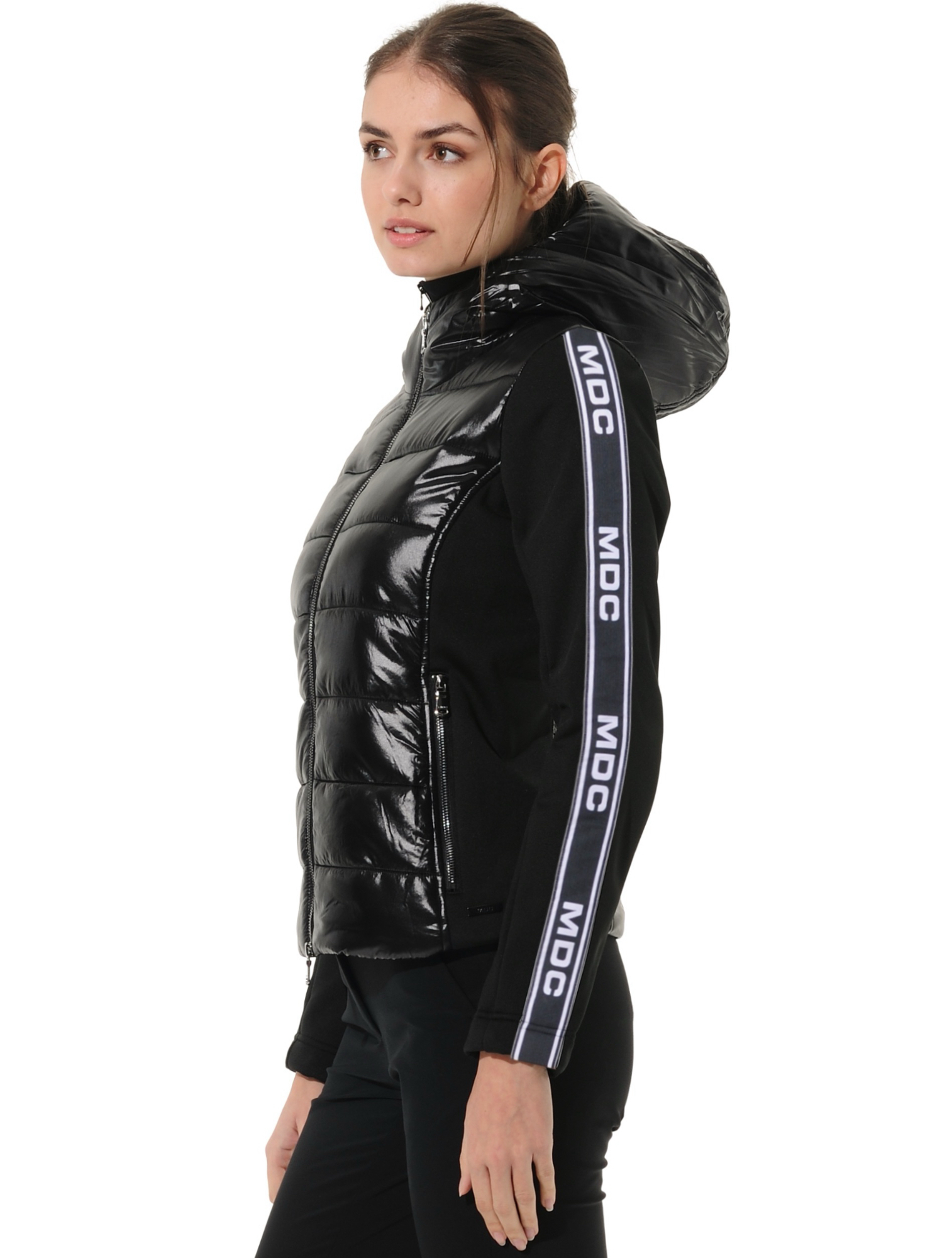 Shiny Power Stretch Hybridjacke black