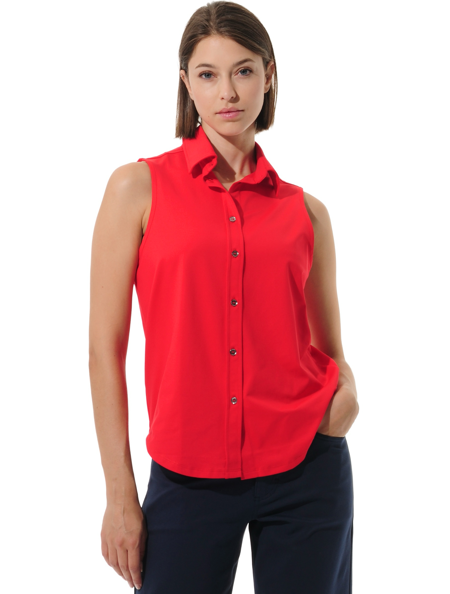 Jersey golf polo shirt red