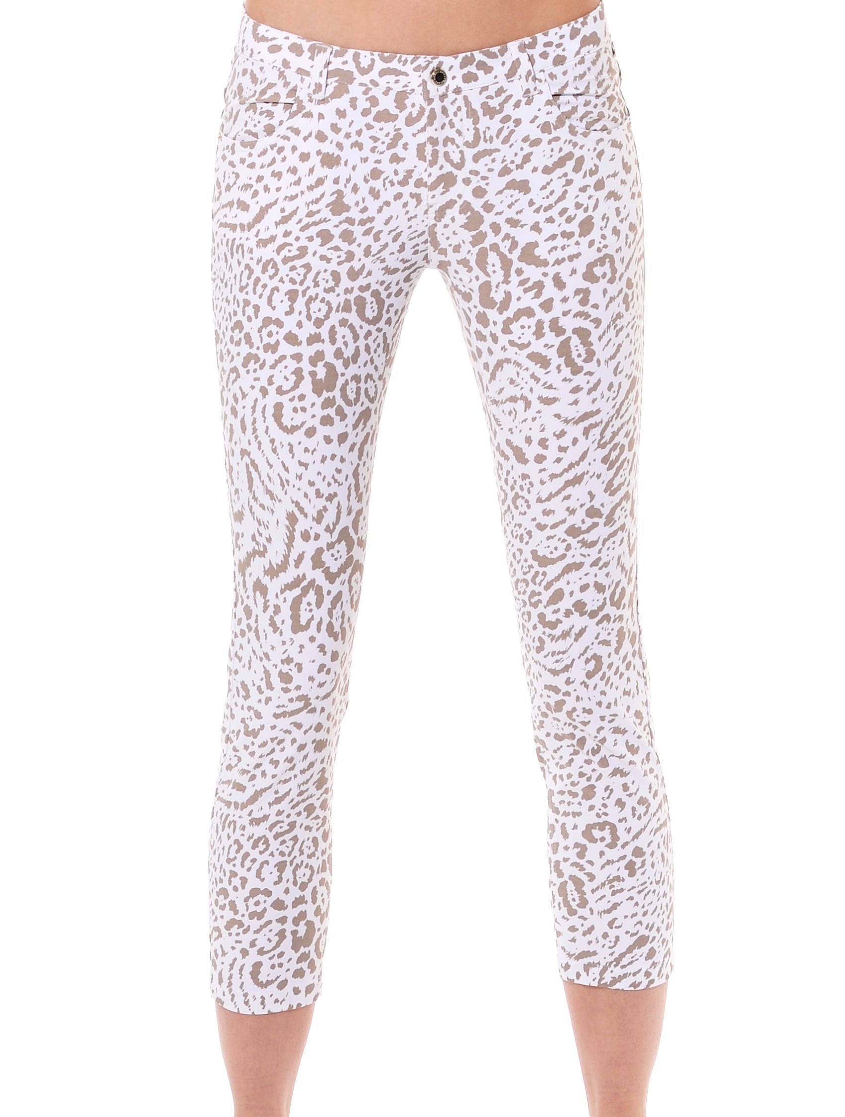 Ocelot Print Cropped 5pockets taupe