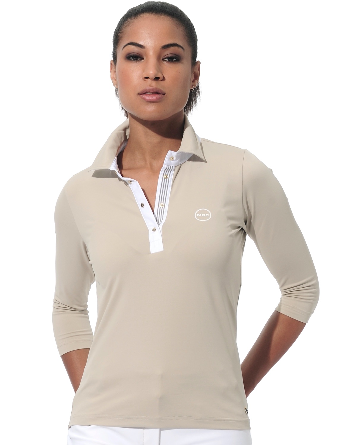 Meryl golf polo shirt light taupe 