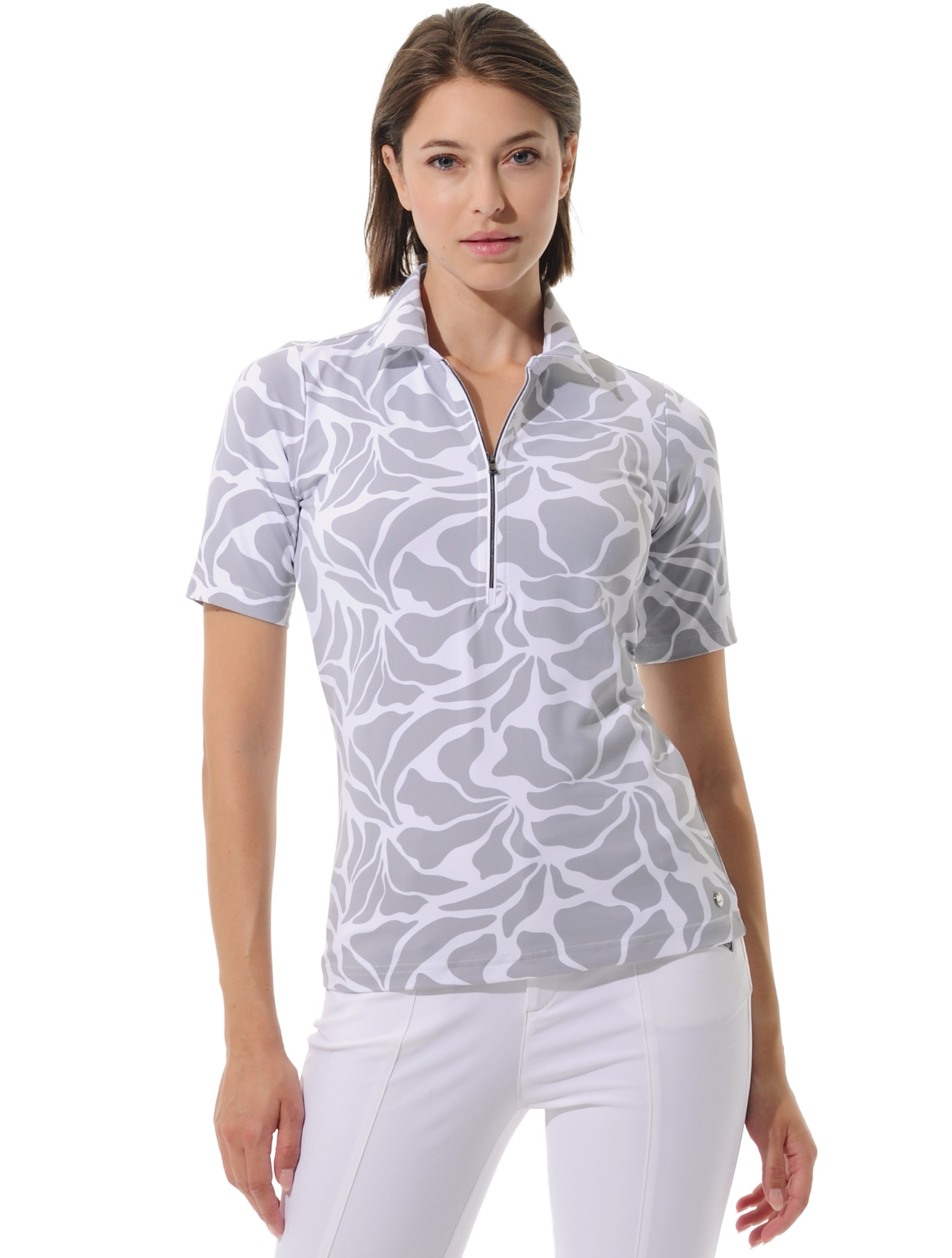 Matisse Print Golf Poloshirt grey