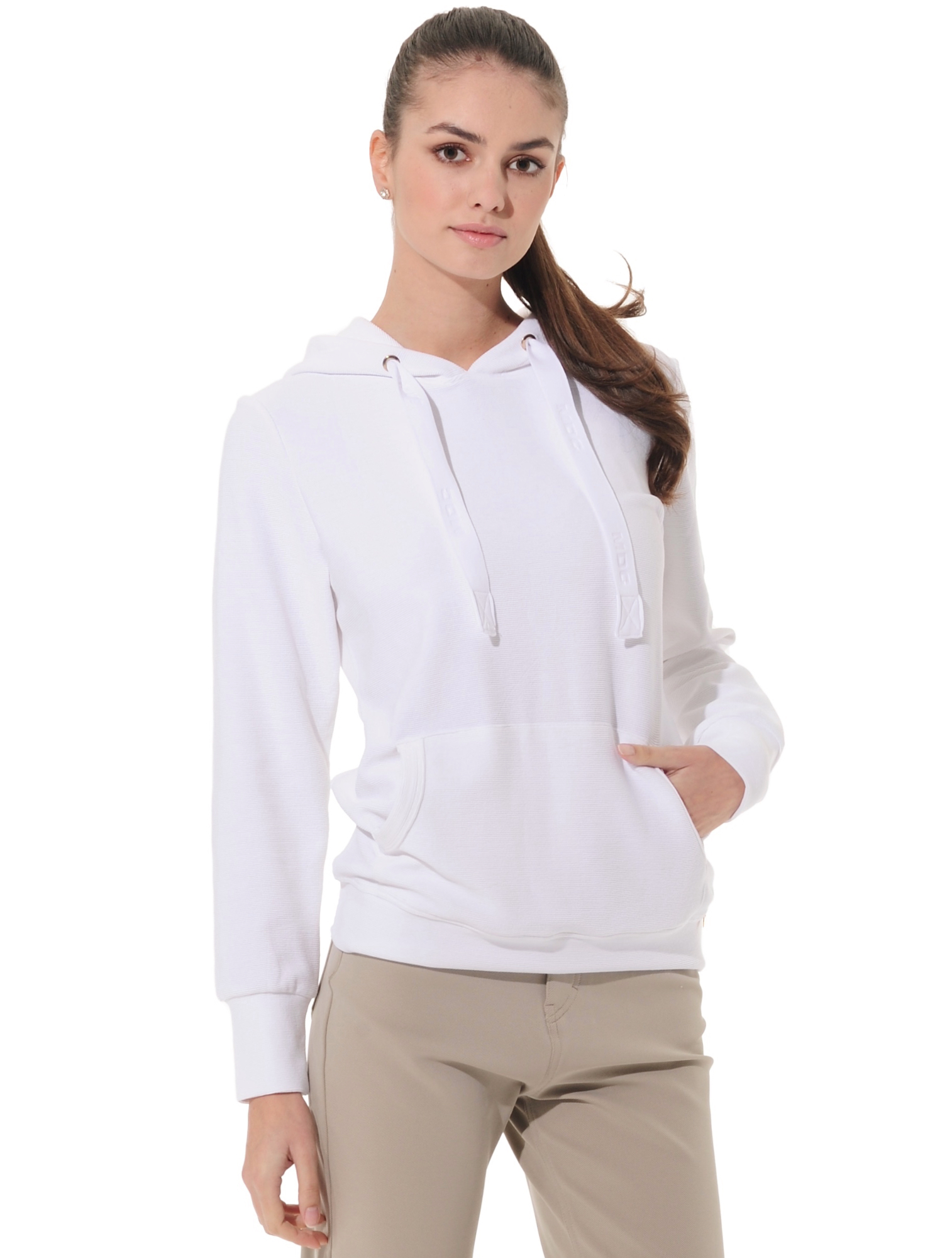 Frottee Hoodie white