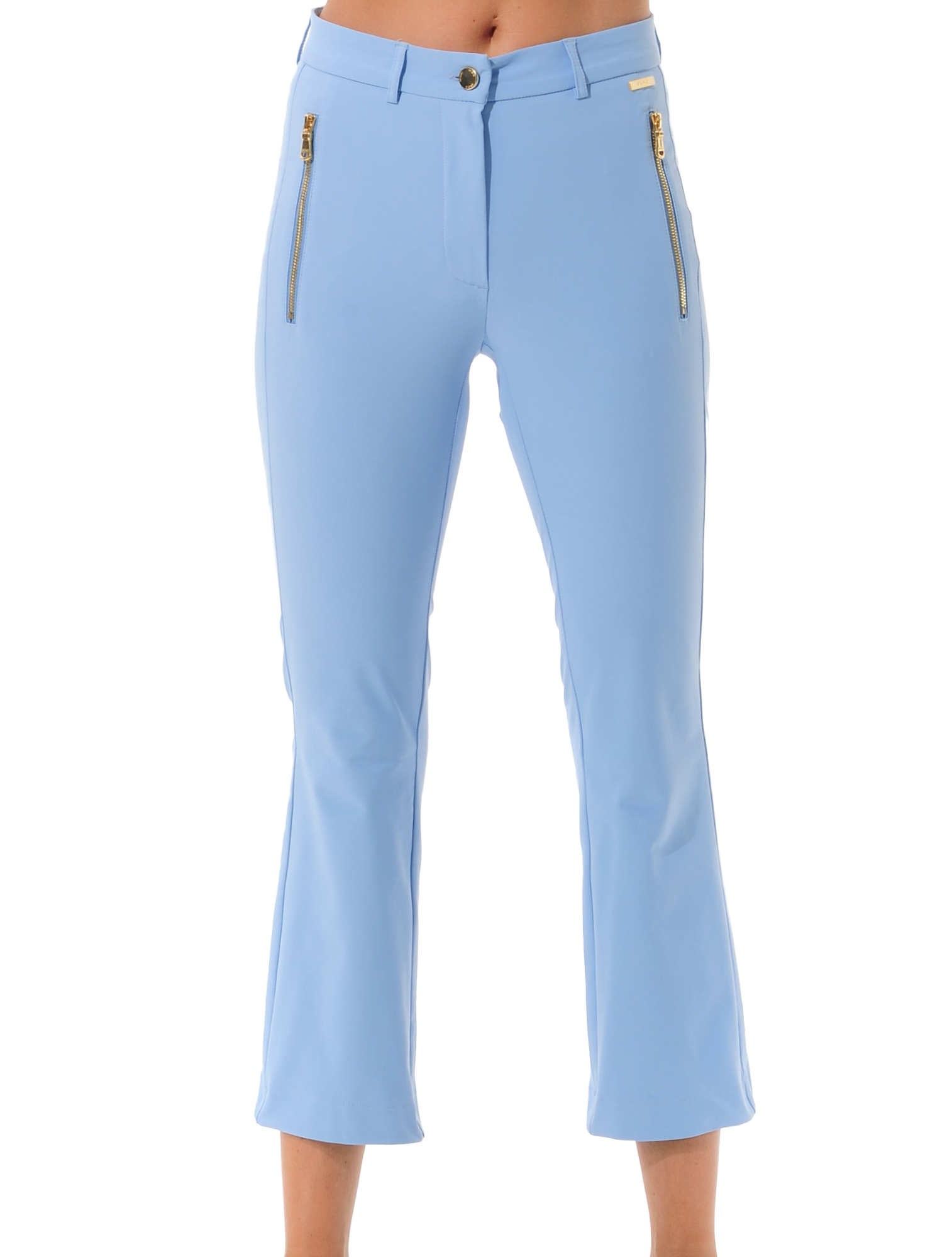 4way stretch boot cut cropped chinos baby blue