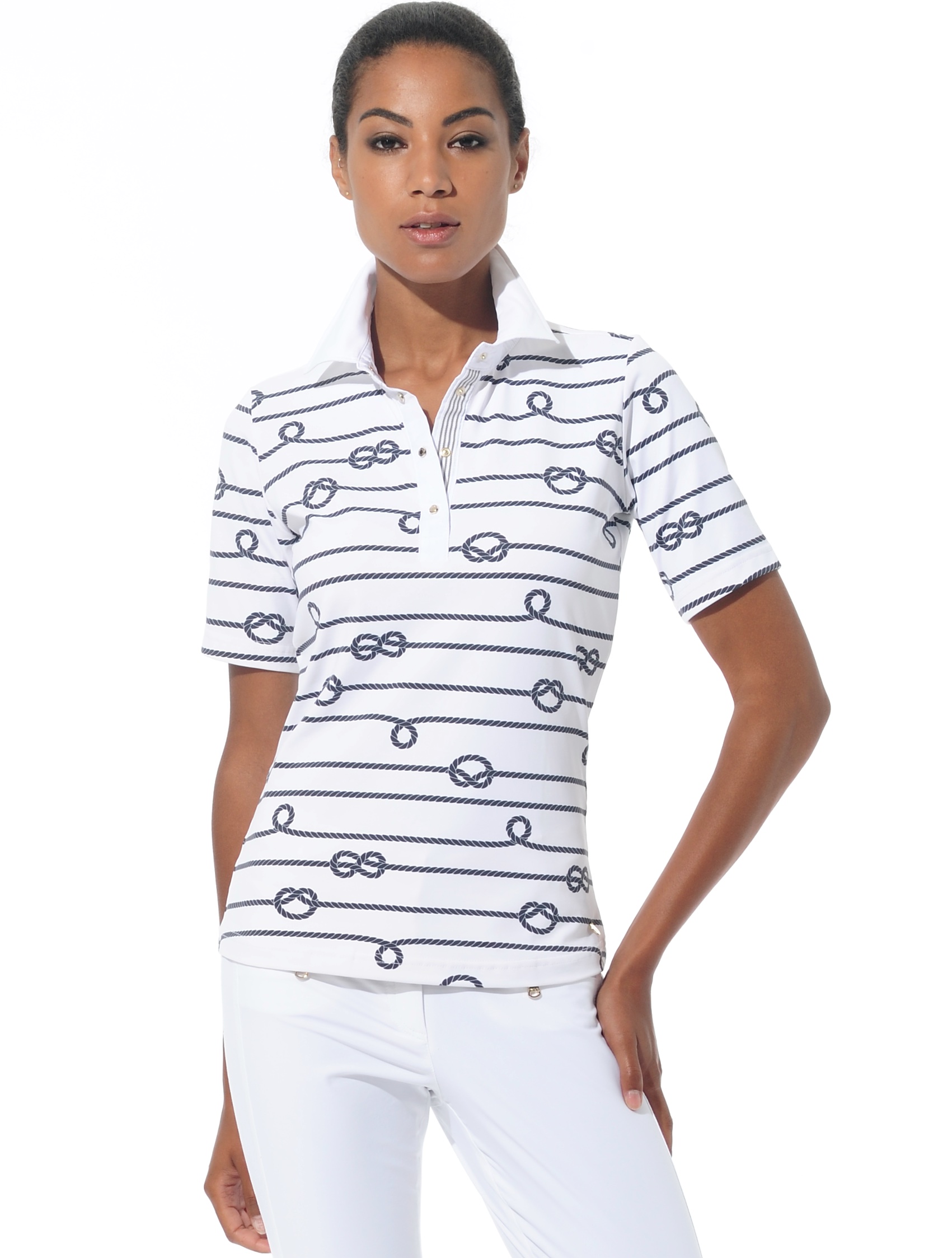 Rope Print Polo night blue