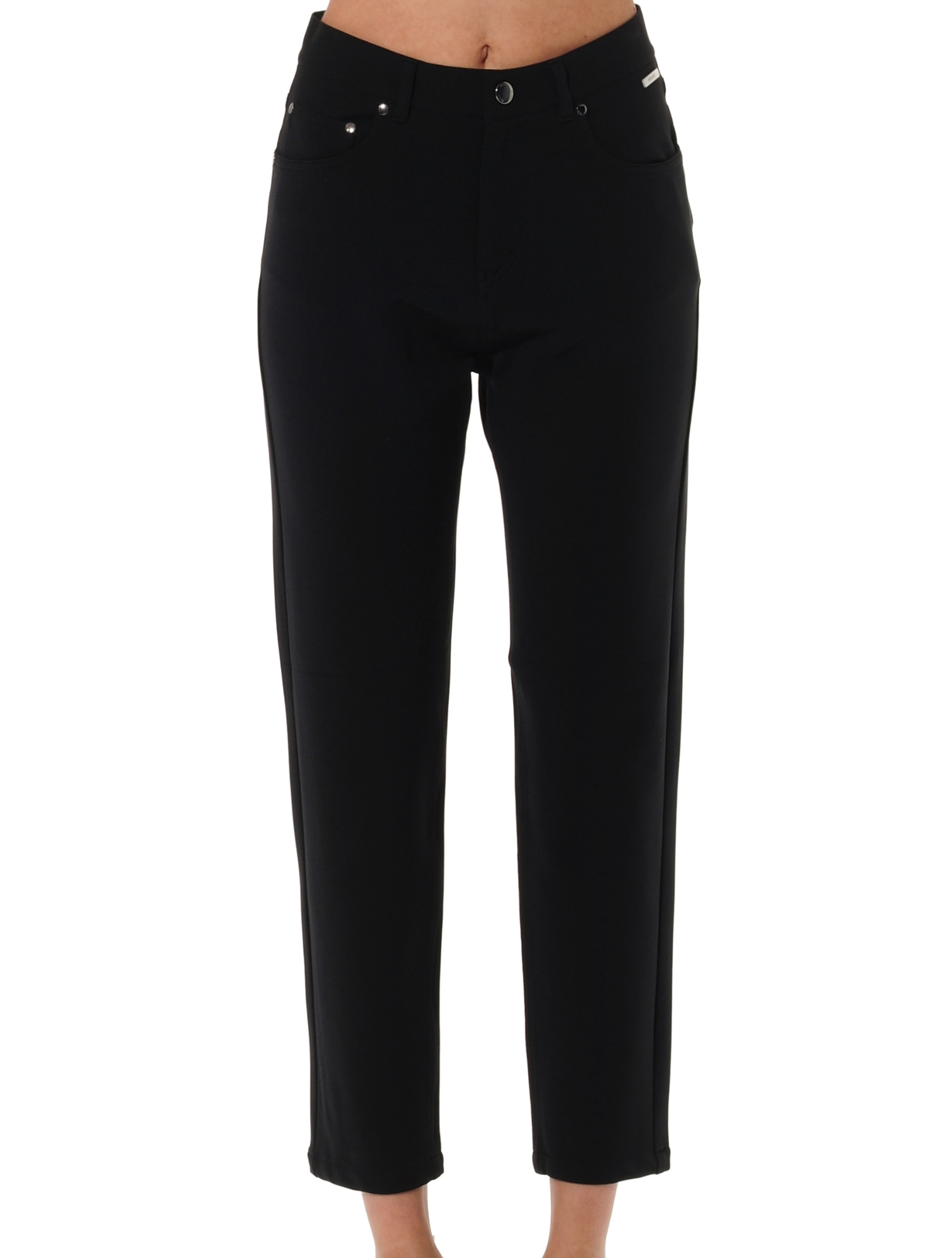 Cord Stretch Tapered Fit Pants black