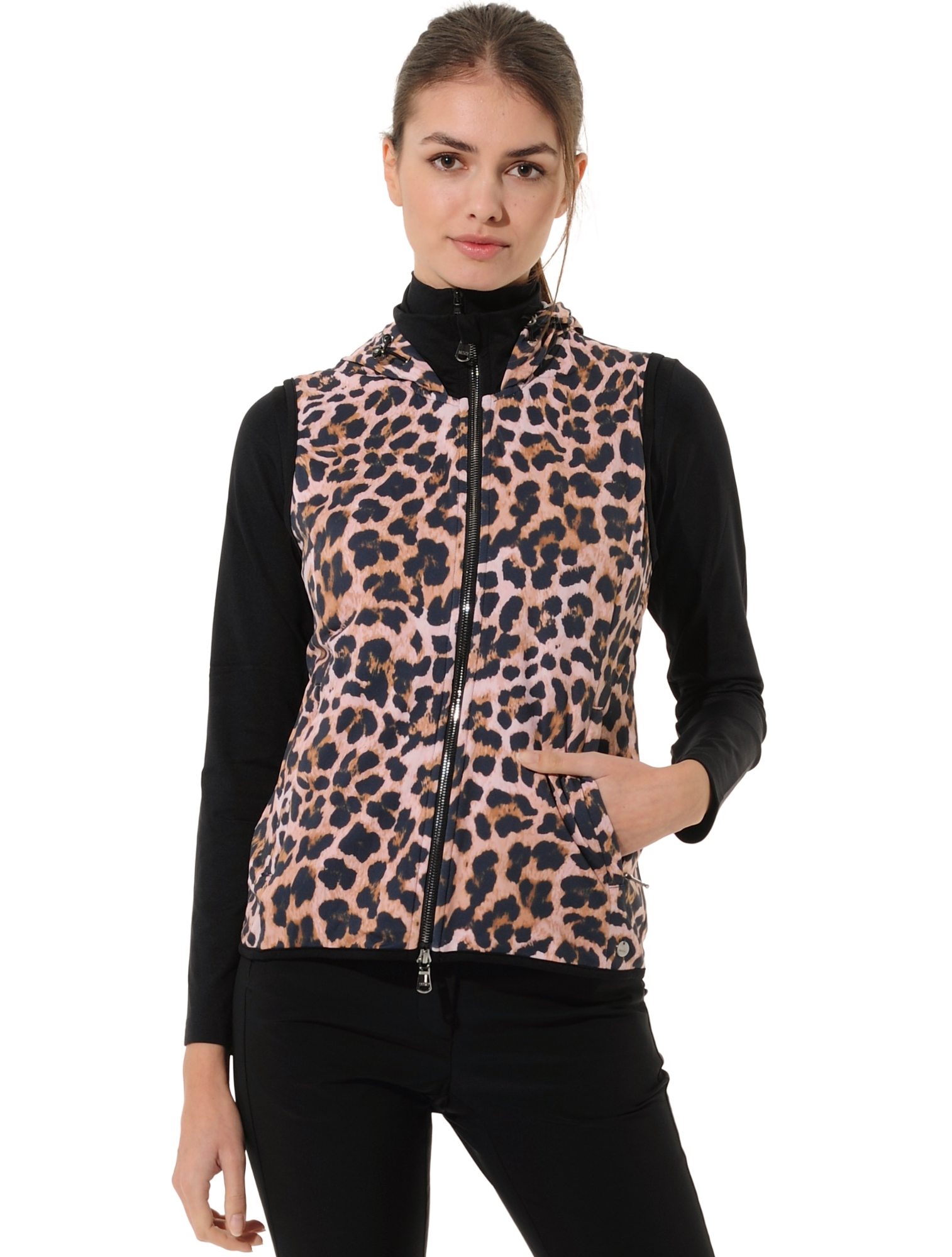 Leopard print vest natural