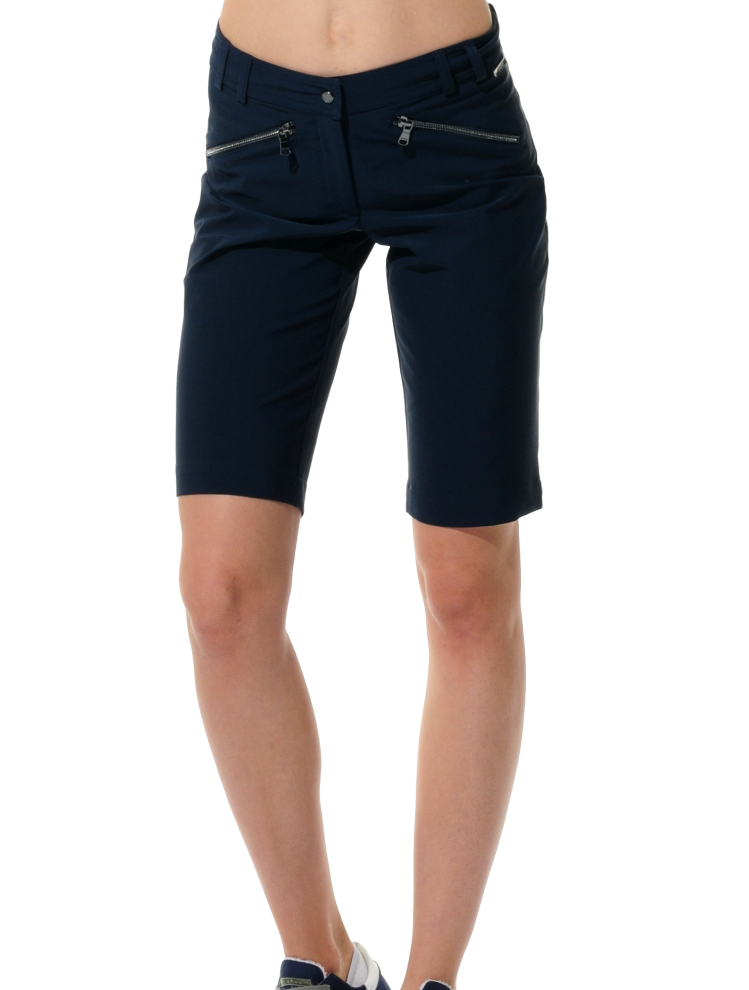 Shiny Stretch Bermuda navy